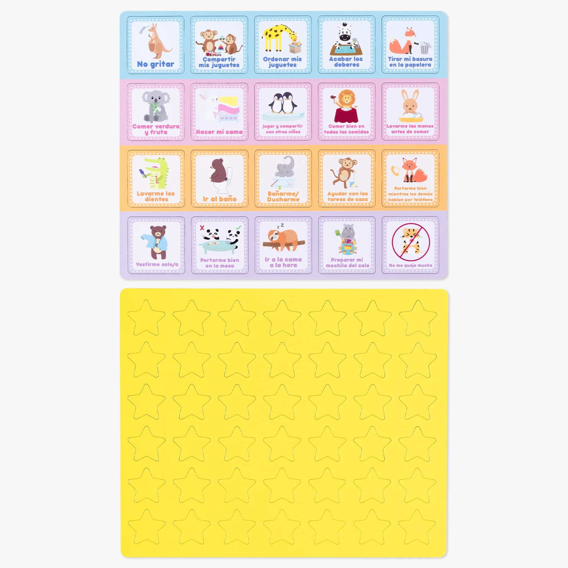 Navaris Tabla de recompensas para niños - Pizarra magnética Infantil - Tablero con 62 imanes 39.4 x 28 cm