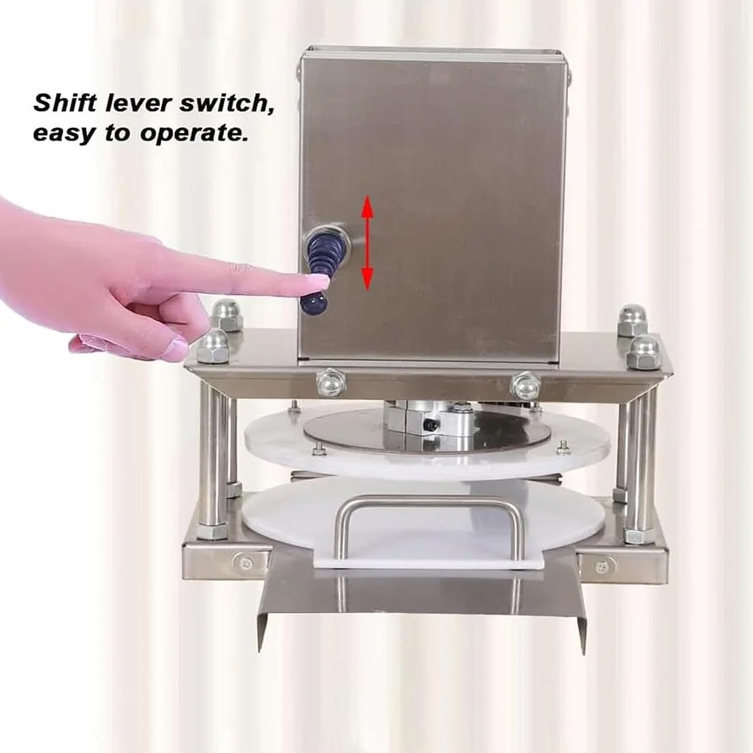 Máquina de Prensa de Masa de Pizza eléctrica 8.6 Pulgadas Mas Masa eléctrica Roller Sheeter Pizza Pizza Pastry Prestry Machine para presionar Pasteles de Mano de Pizza