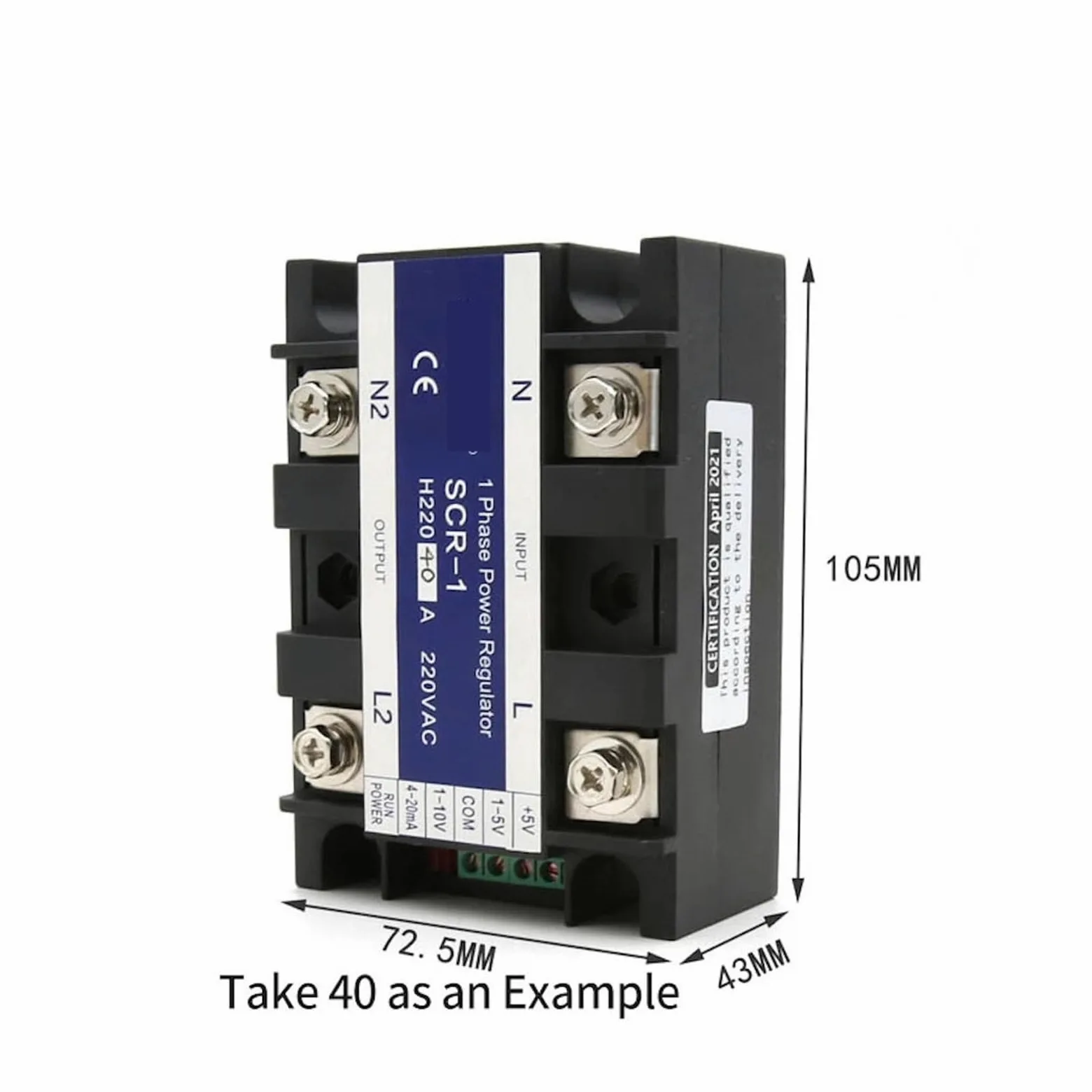 Módulo regulador de Voltaje CA monofásico 10A 25A 40A 60A 80A 100A 150A 200A 220V relé de Estado sólido(40A)