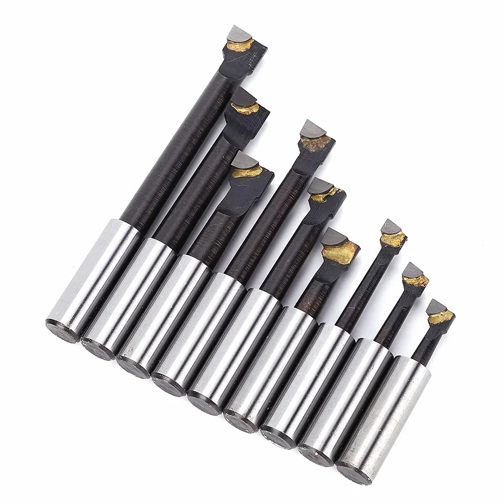 Juego de 9 barras de mandrinar de 12 mm de cabeza de acero de alta velocidad CNC herramienta de fresado de torno
