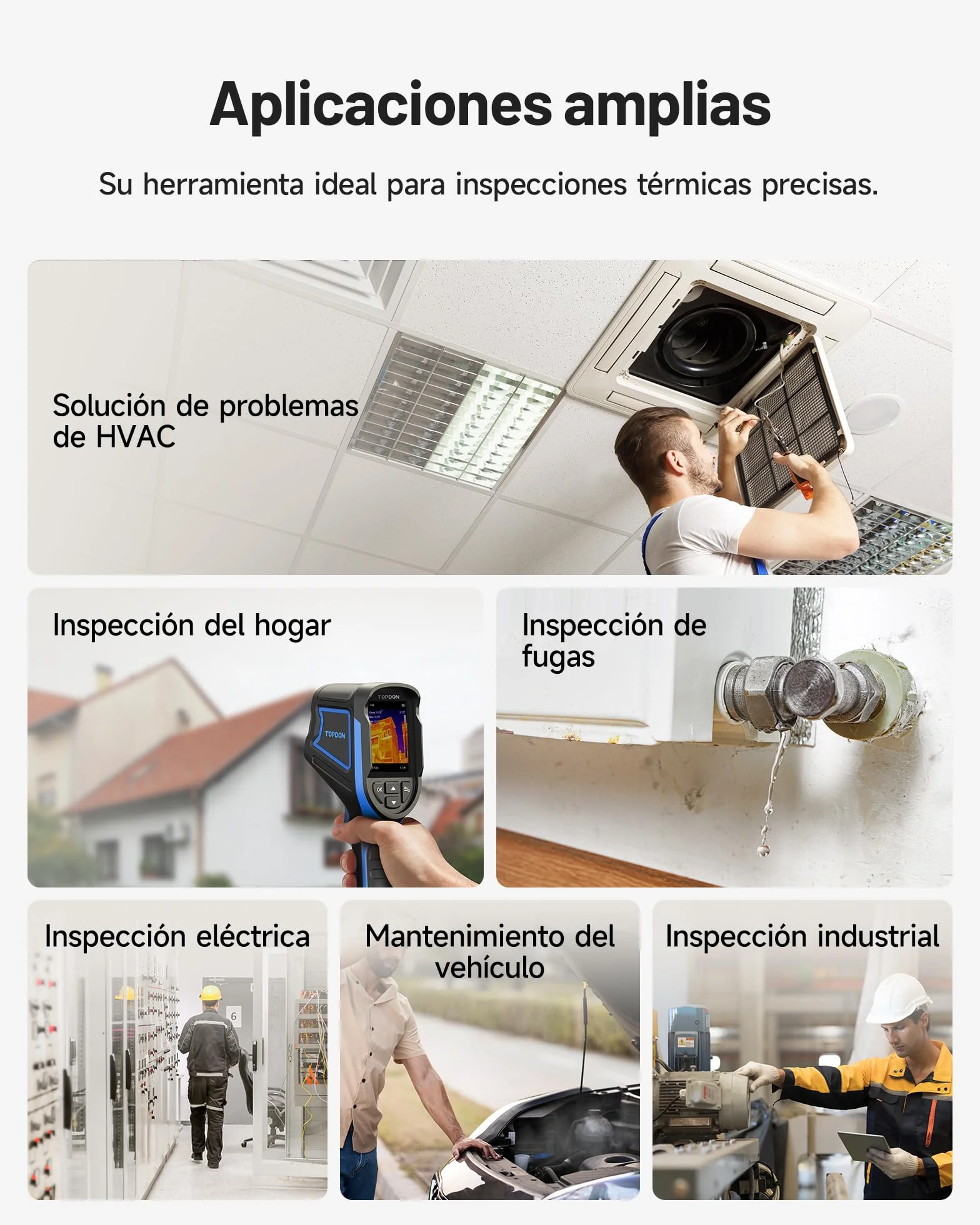 TOPDON Cámara Térmica TC004 Mini, 240x240 IR resolución, 15 h de duración de batería, -20°C - 450°C, 25 Hz, Termográficas para inspección de Sistemas de calefacción, ventilación y Aire Acondicionado