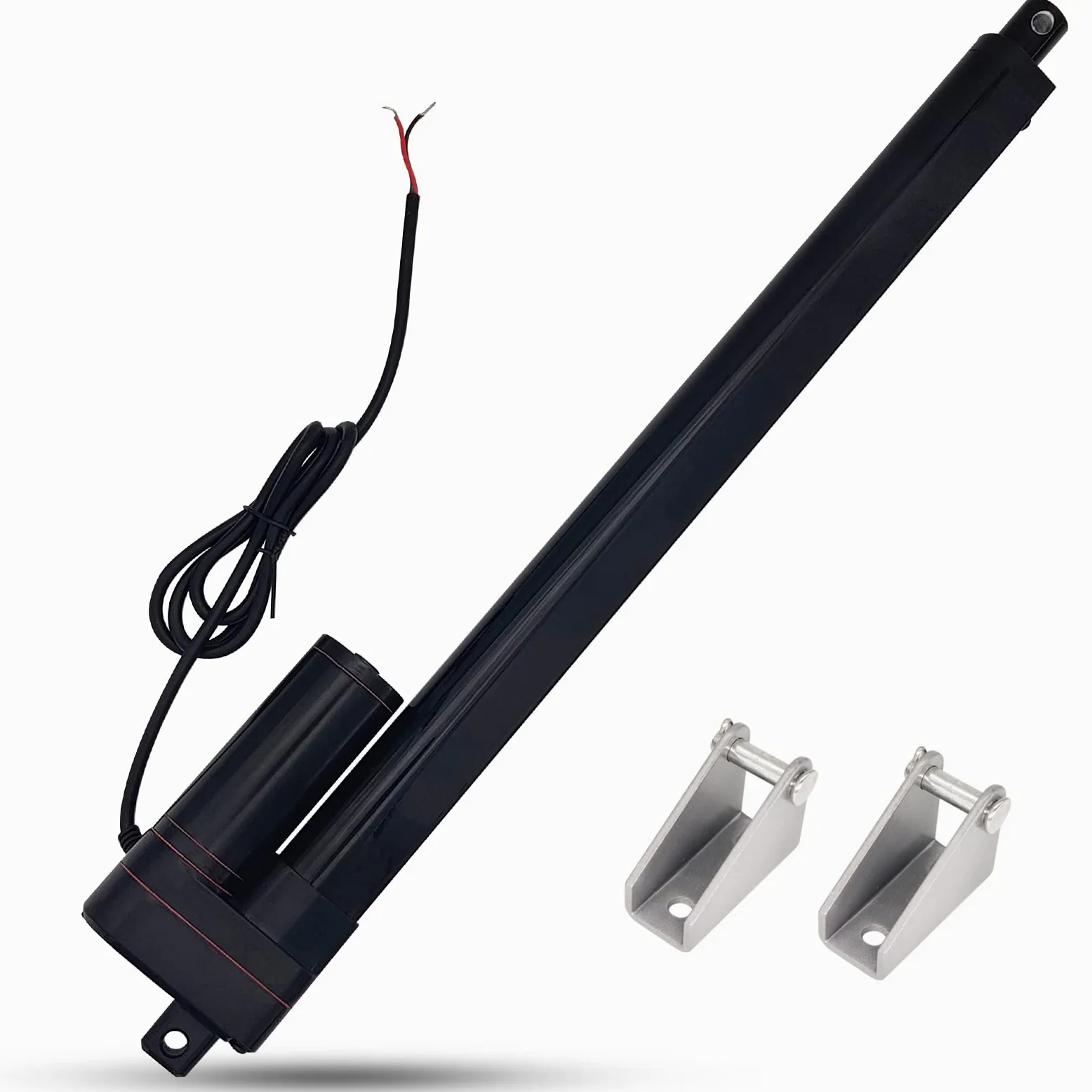 Accionamiento lineal de 350 mm, 3000 N, motor lineal de 12 V, 5 mm/s, con pinzas de montaje para puertas de ascensor, armario, abridor de ventanas, abrepuertas, domóticas