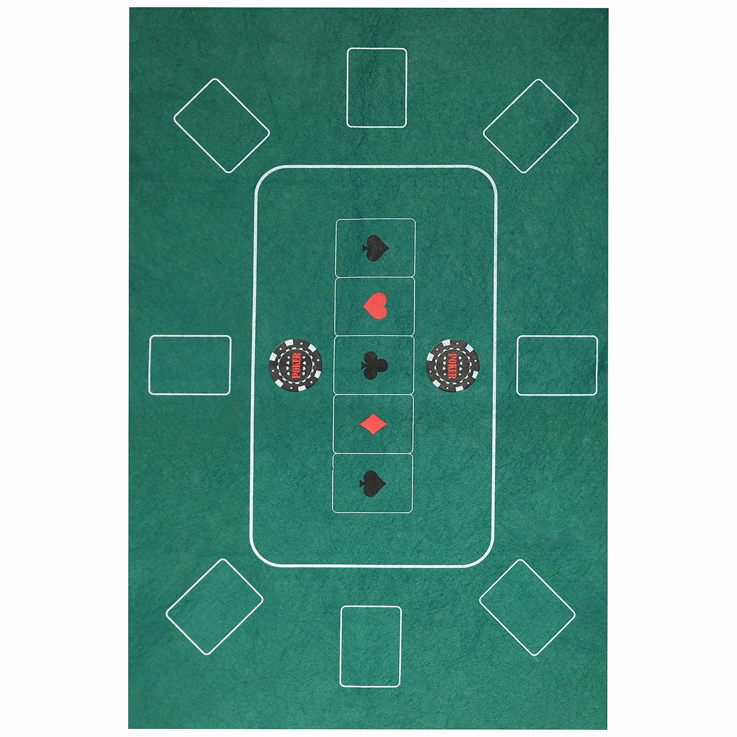 Cepewa Alfombra de Póquer Plegable 60 x 90 cm Poliéster Fieltro Verde