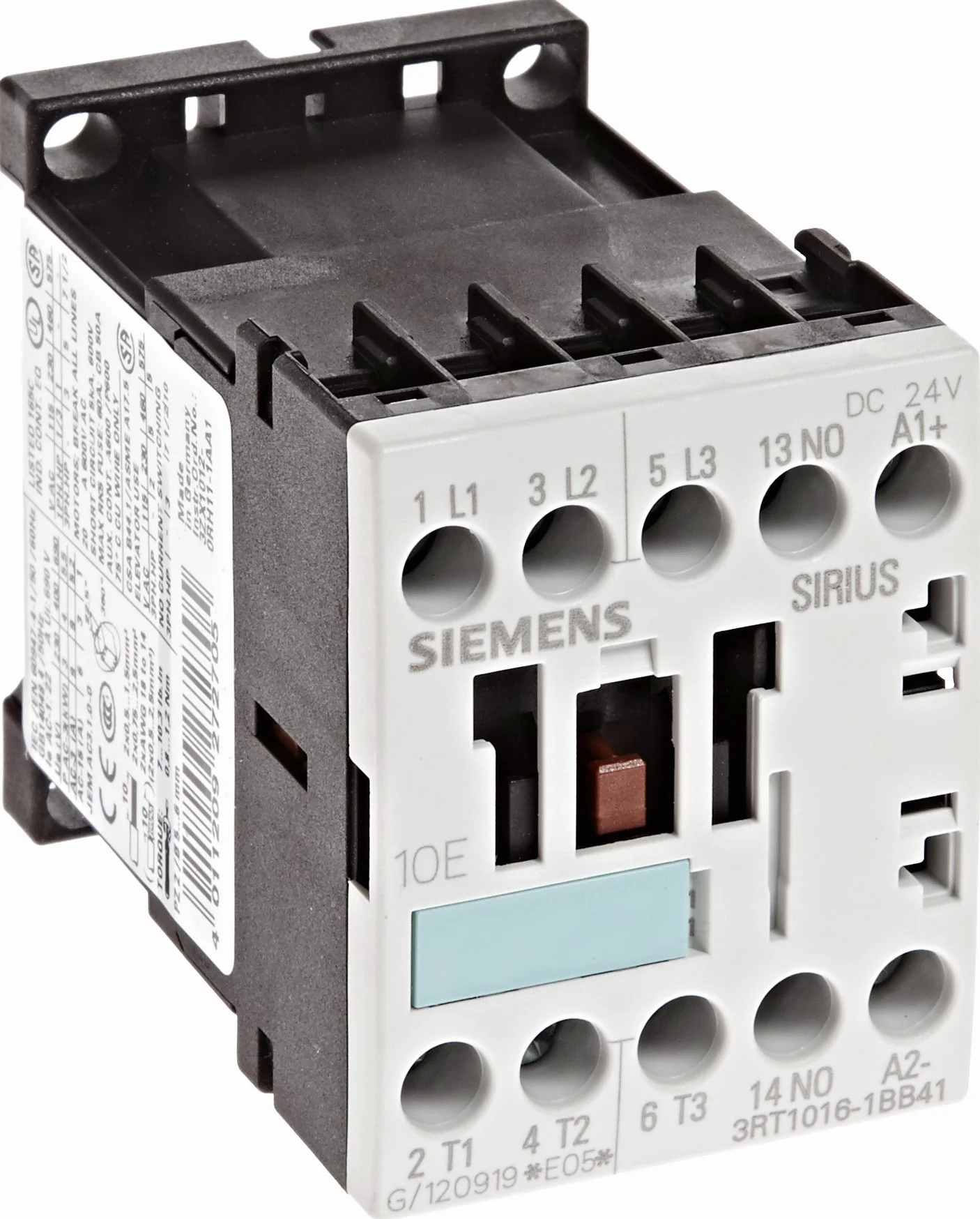 Siemens 3rt10 - Contactor -10e s00 9a 4kw 24vdc