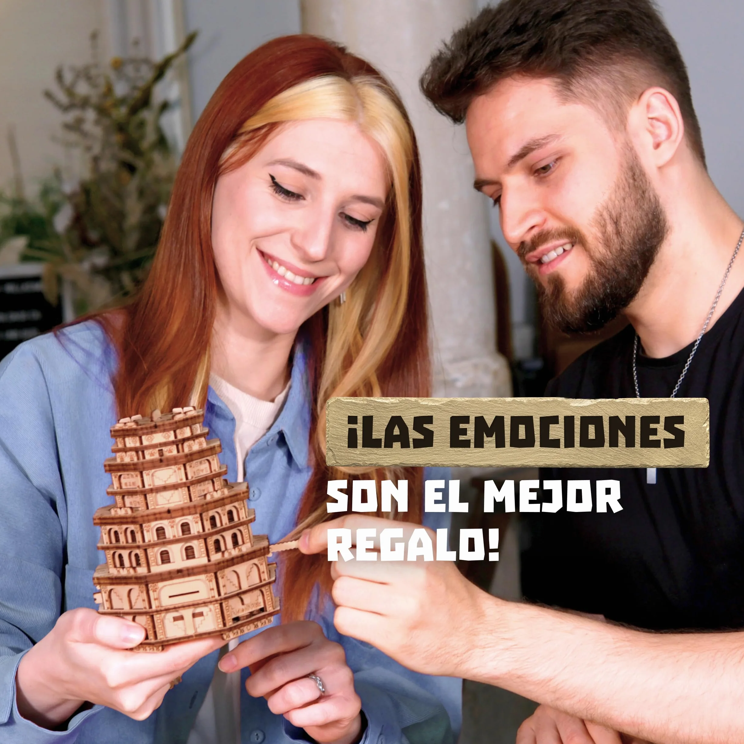 ESC WELT Quest Tower Caja Puzzle de Escape 3D Rompecabezas Desafiante para Adultos Juego Eco-amigable de Madera con Compartimento Oculto