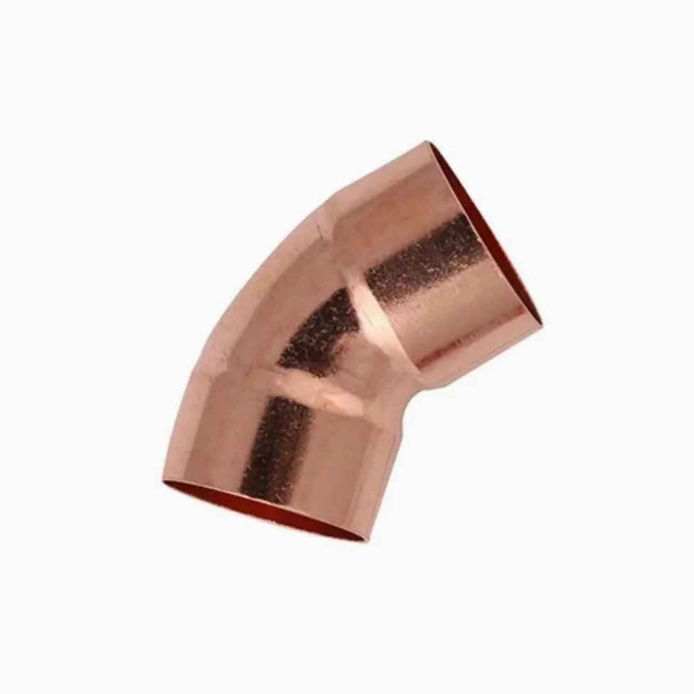 1/4" 3/8" 1/2" 3/4" 1" 10 15 16 19 22 25.4 28mm ID Copper End Feed Solder 45 Degree Elbow Fitting Coupler For Air Condition(ID 76mm Wall 2.0mm) Brass Hose