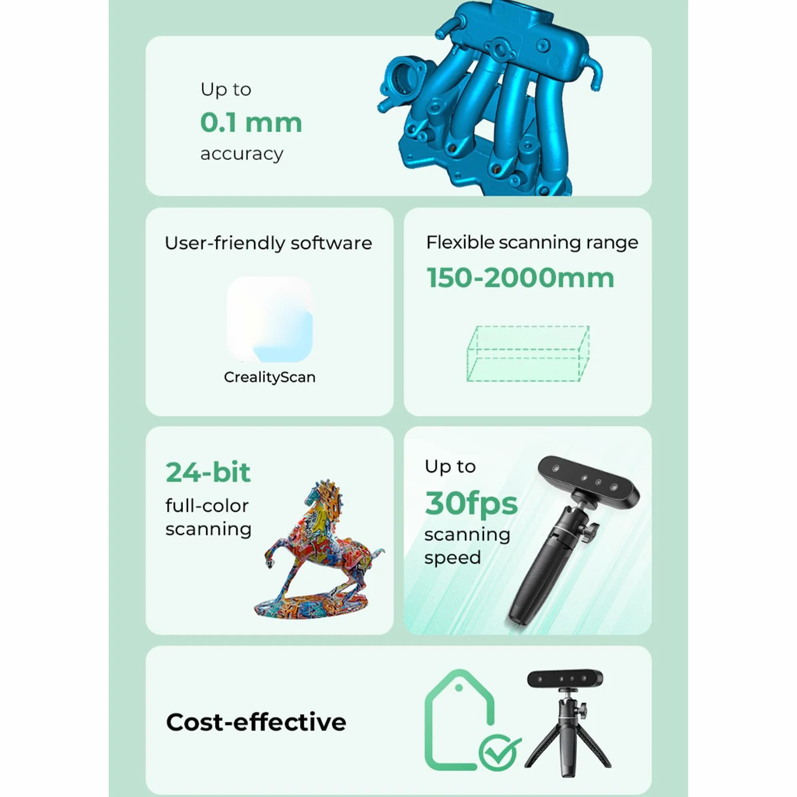 Escáner 3D de escáner 3D de escritorio de color flexible anti shake escaneo preciso para objetos de metal negro sin reflexión ideal para coches neumáticos de autopartes