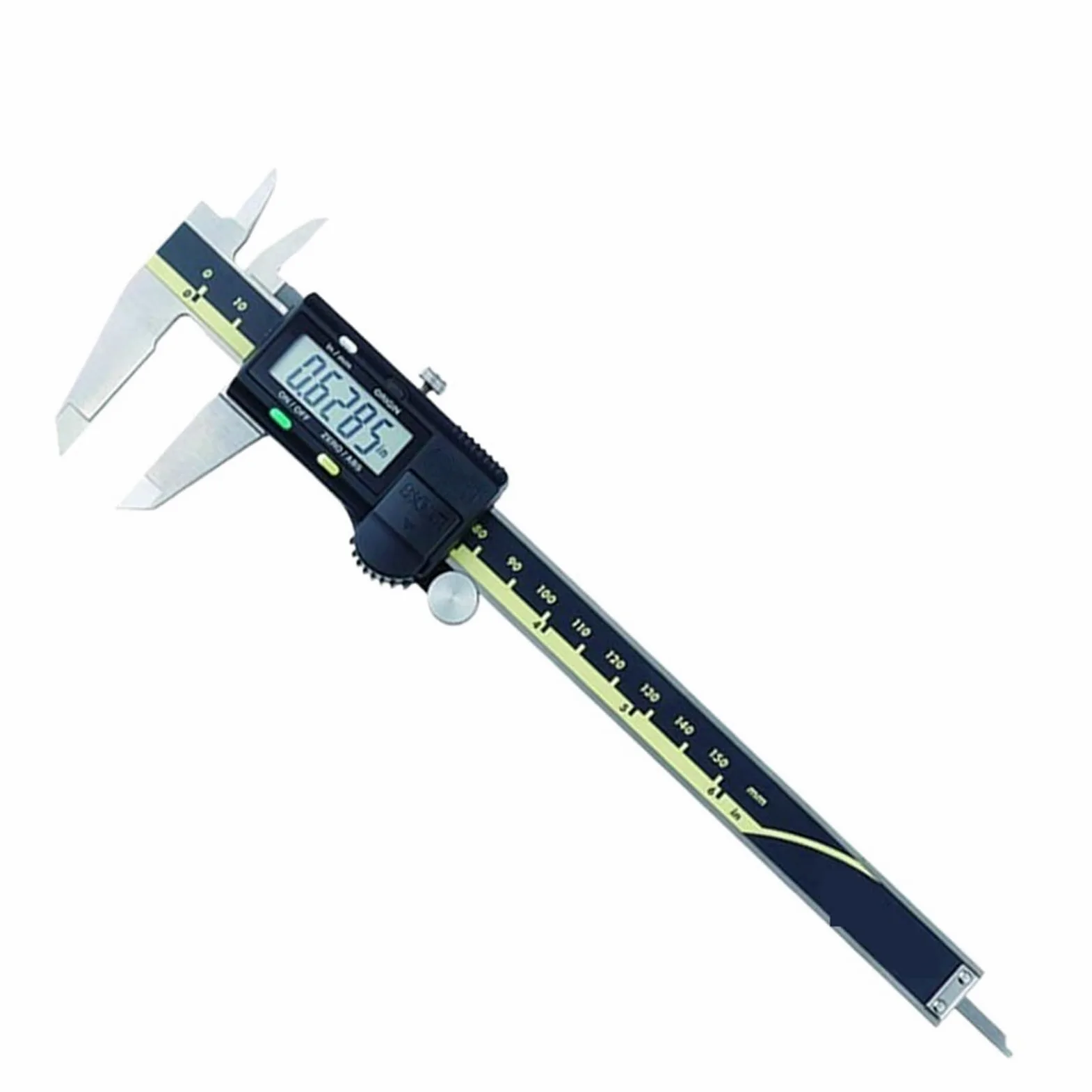 Pies de Rey Calibrador Vernier con Esfera Digital LCD, Herramientas de Regla Manual medición electrónica 150mm, 200mm y 300mm Acero Inoxidable(150mm 500-196-30)