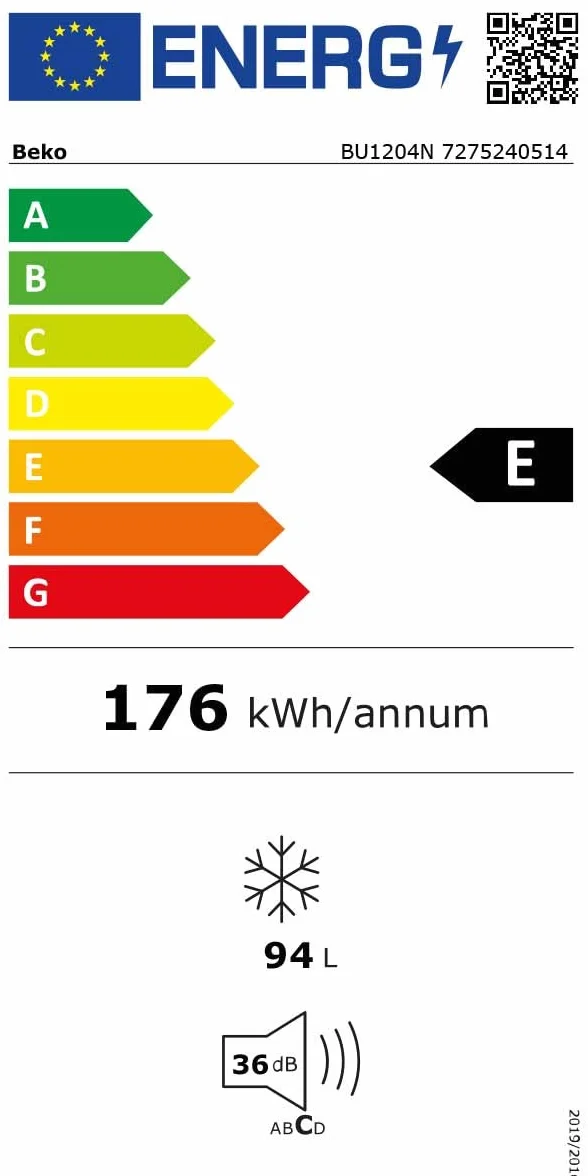 Congelador BEKO BU1204N Blanco 94 L