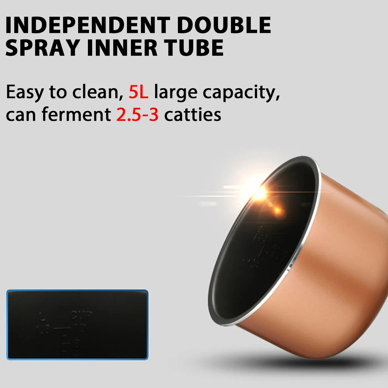 Máquina de fermentación de ajo negro 5L, fermentador de acero inoxidable 2 capas, 168h rápida
