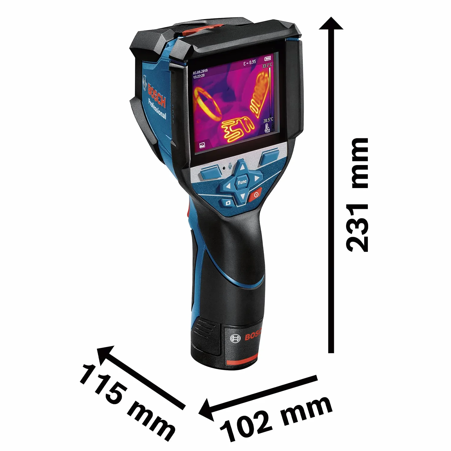 Bosch Professional 12V Cámara térmica GTC 600 C (2 baterías de 12 V, con aplicación, rango de temperatura: de -20 °C a +600 °C, resolución: 256 x 192 px, bolsa protectora) - Amazon Exclusive Set