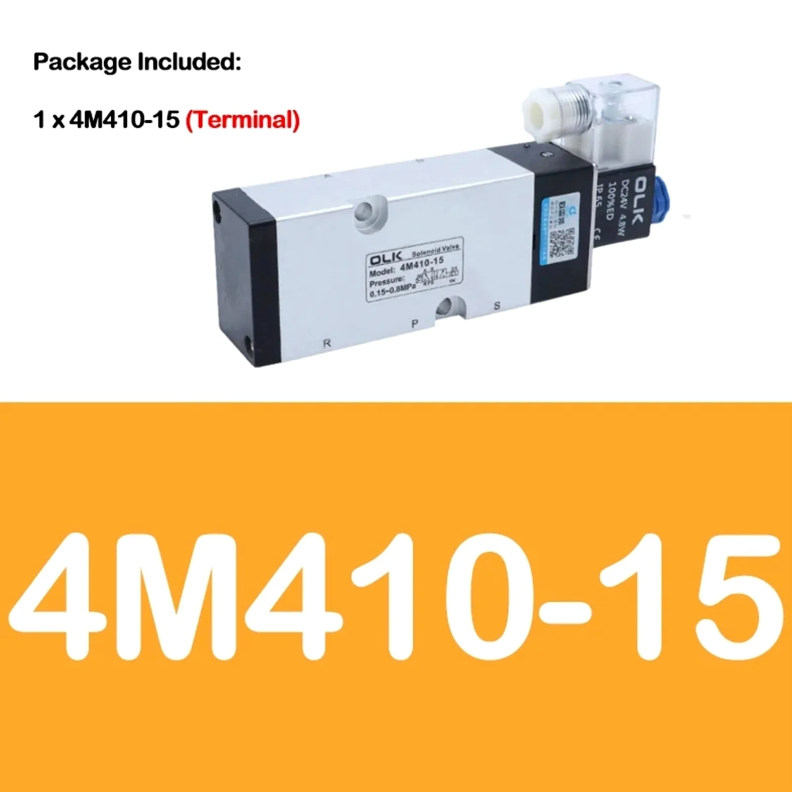 4M210-08 4M310-08 4M410-10 Válvula solenoide eléctrica neumática de Cinco vías, 2 Posiciones, 3 Puertos, Control de válvula de Aire electromagnética.(4m210-08 Pc10-02,AC24V)