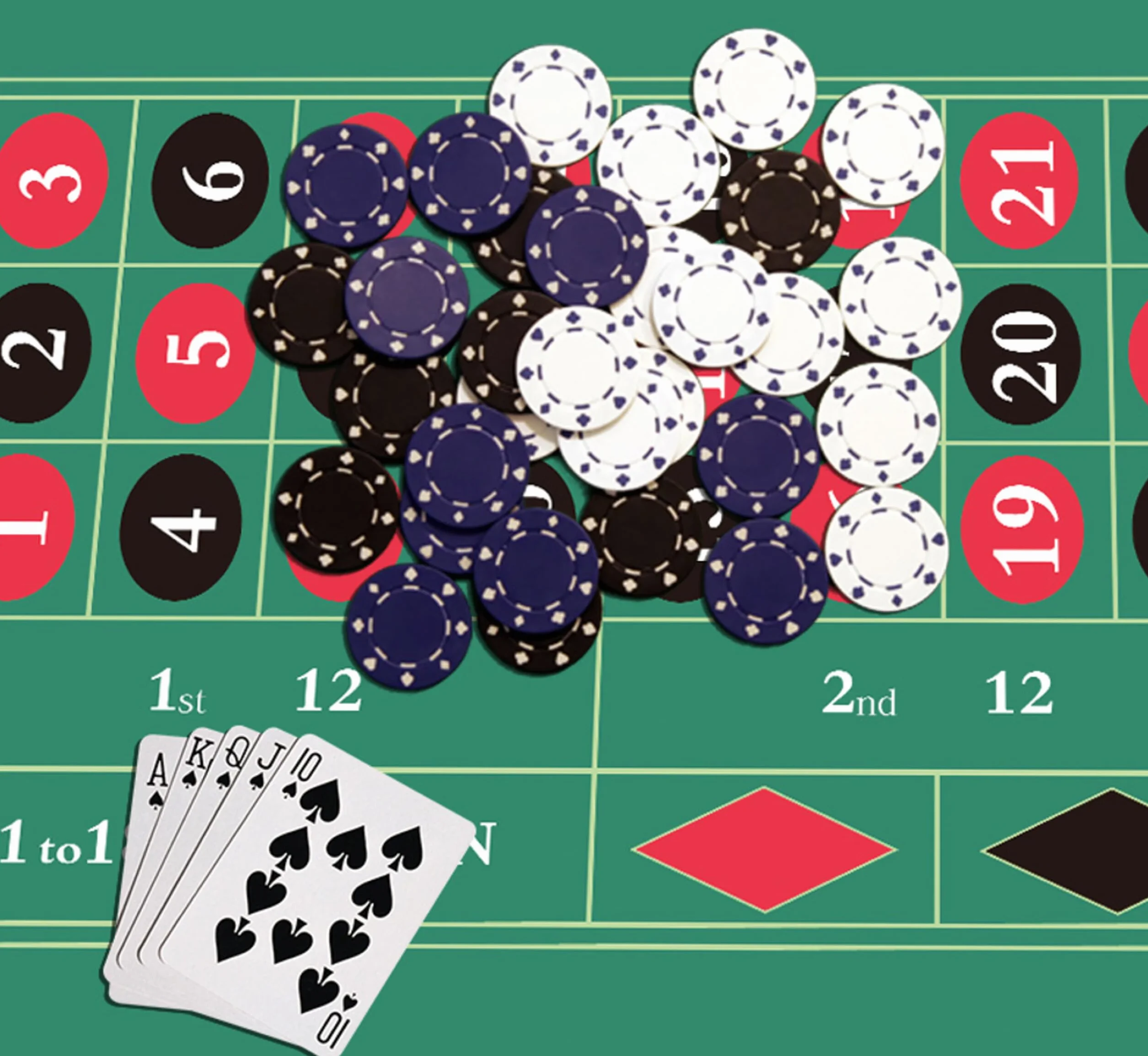 Relaxdays Alfombrilla de Ruleta y Póquer con Estuche, Base Antideslizante, 60 x 120 cm