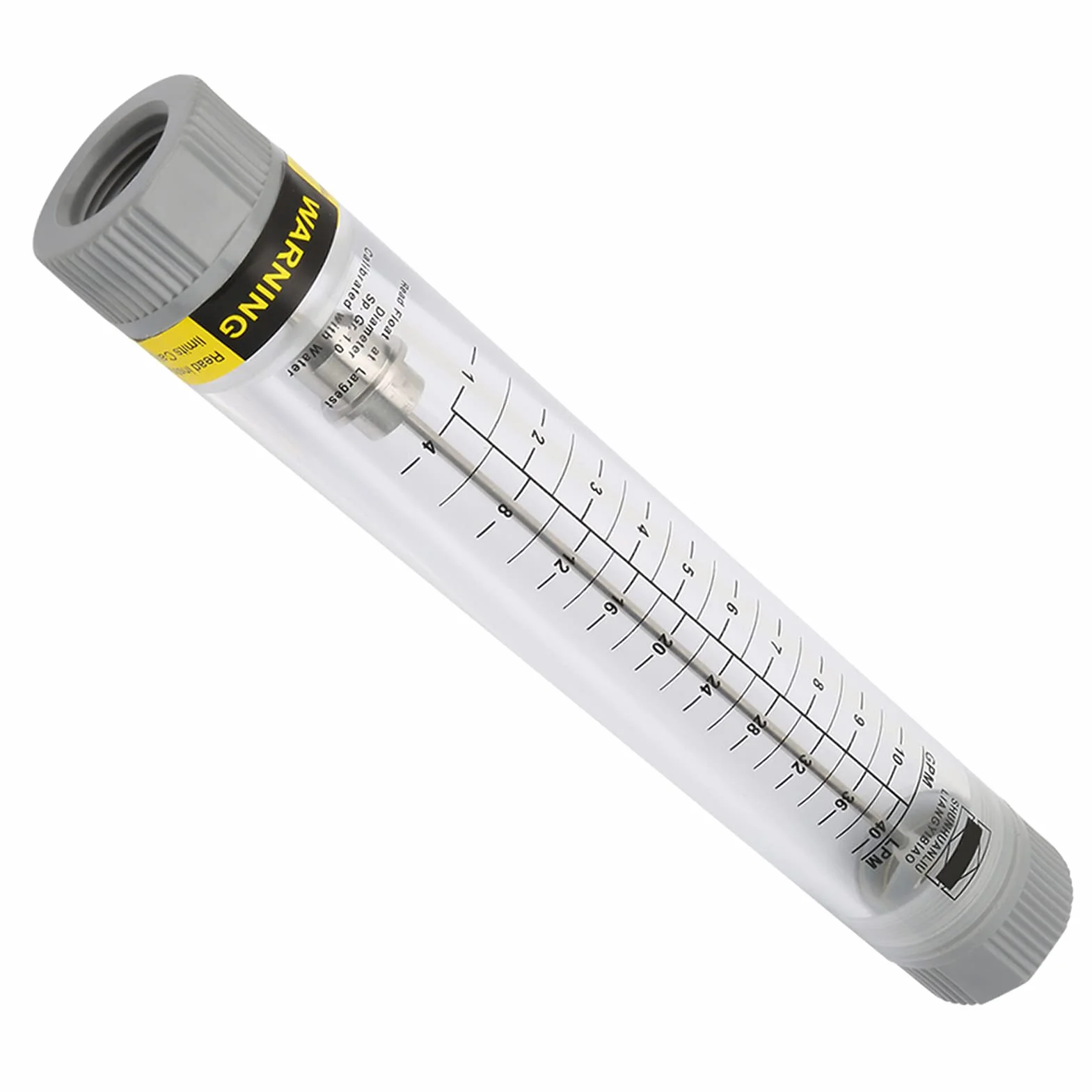 LZM 20G Caudalímetro de líquido, tubo acrílico, rosca hembra G3/4 pulgadas