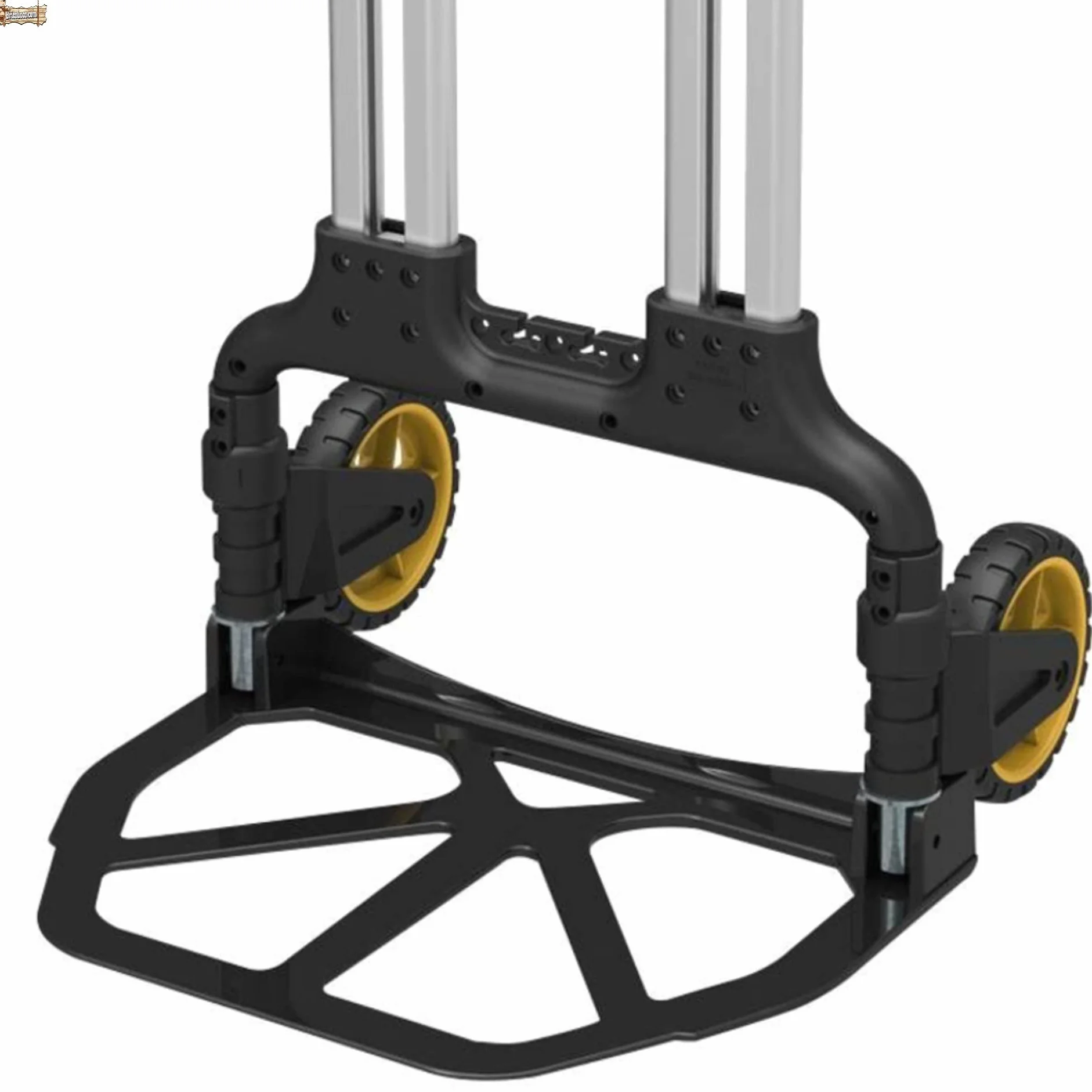 BricoLoco Carretilla Plegable de Aluminio Profesional, de Mano de Carga. hasta 70 kgs. Almacén, mudanza. Ligera y Robusta. Asa Regulable. Diseño Compacto.