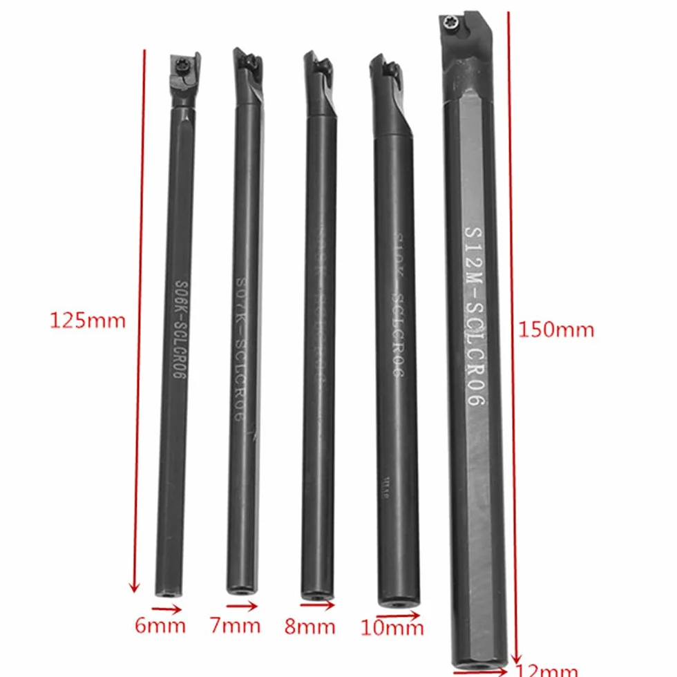 Maizoon CNC Portaherramientas Juego de Barras de Mandrinar CLCR 6-12 mm + Insertos CCMT0602 Carburo