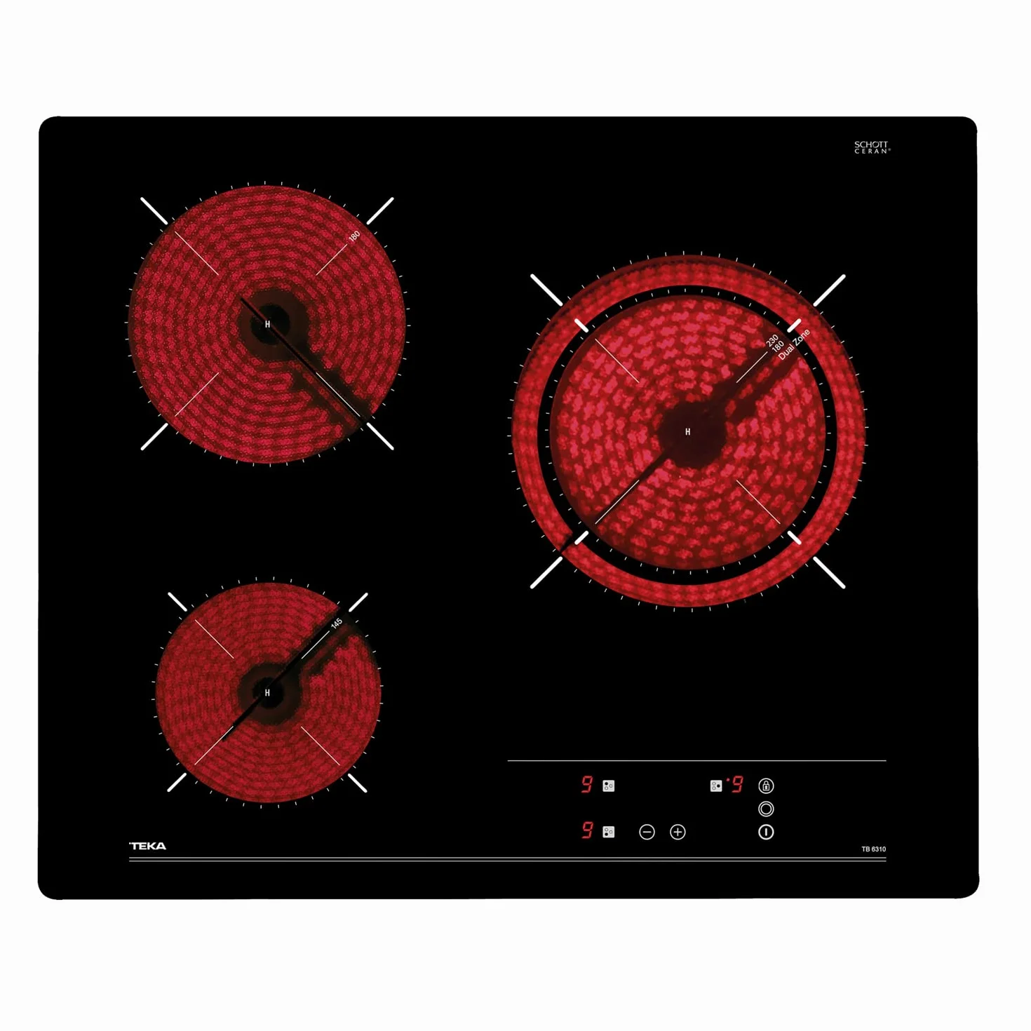 TEKA Placa Vitrocerámica 60 cm 3 Fuegos Touch Control TB 6310