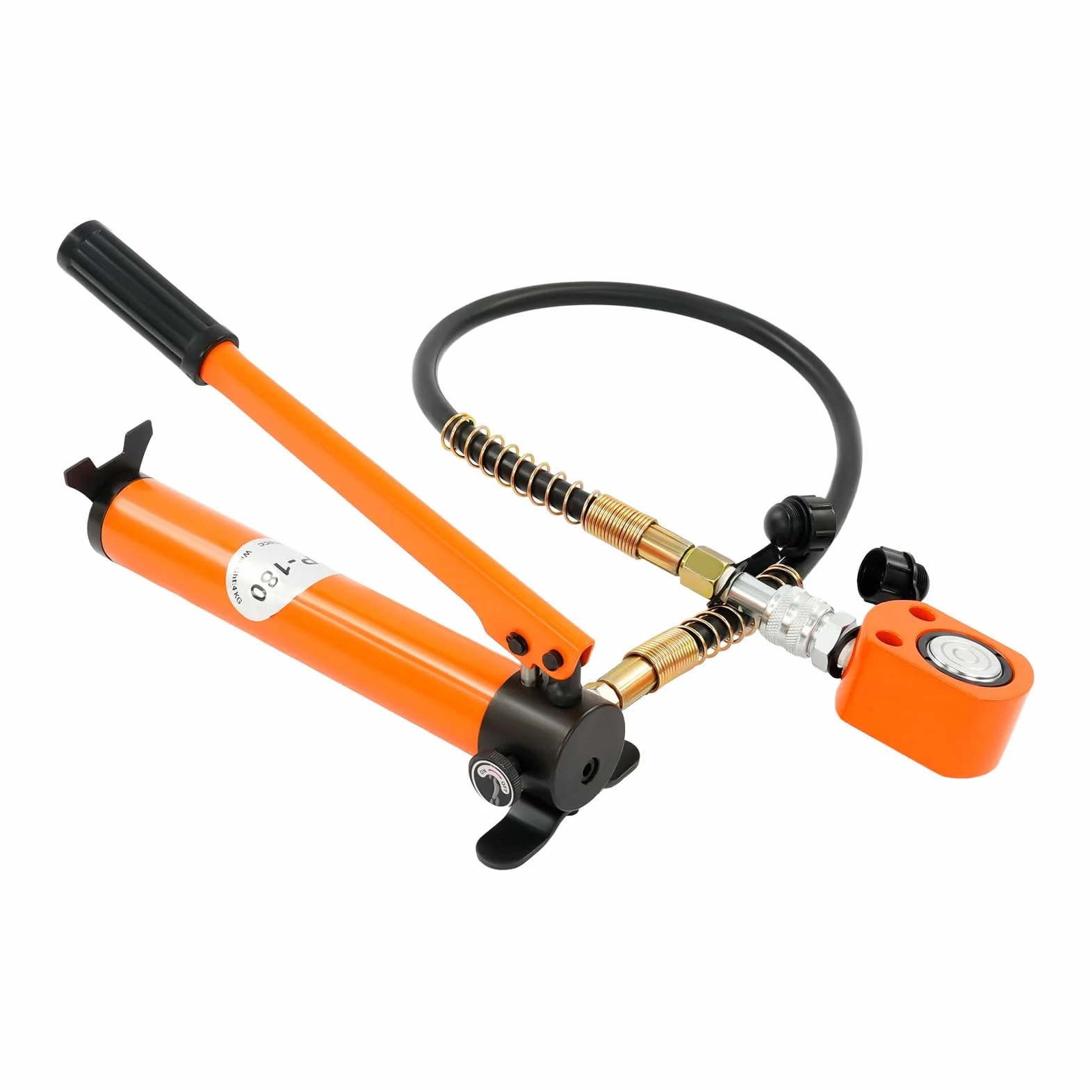 Kit de cilindro hidráulico de 10 t con bomba manual CP-180, 70 MPa, manguera de presión de 1 m, ZG3/8 – Gato hidráulico portátil para coche, industria y taller, elevación, flexión y enderezamiento