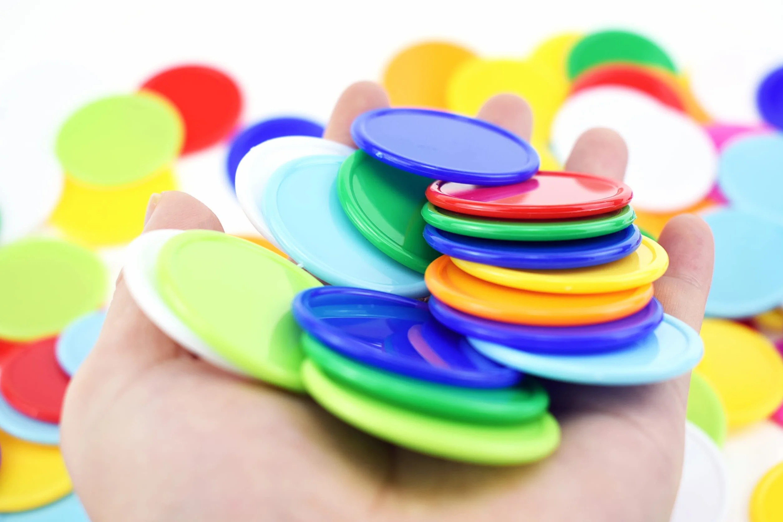 Fichas De Bingo de Plástico Talla Grande ø37MM 9 Colores Azatemgo
