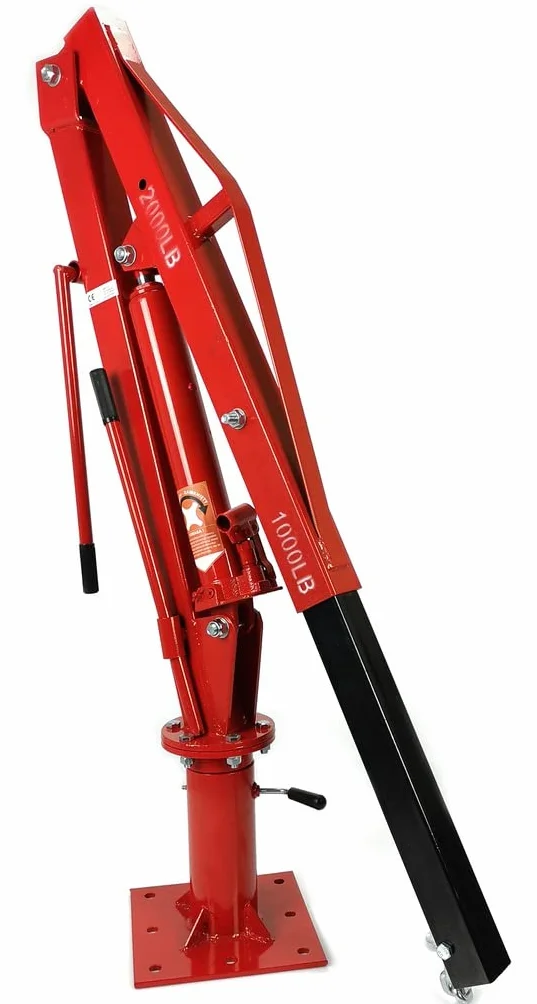 IMJ-Global Grúa Hidráulica Gruetta 1T | Giratoria 360° | Plegable | Elevación de Motor para Taller de Furgoneta