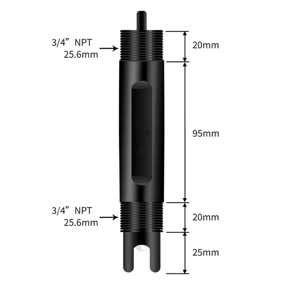 Toplionace Sonda de Electrodo para Sensor de Ph Industrial en Línea Tem D-6612 con Cable de 5 M - Rosca Universal G3/4