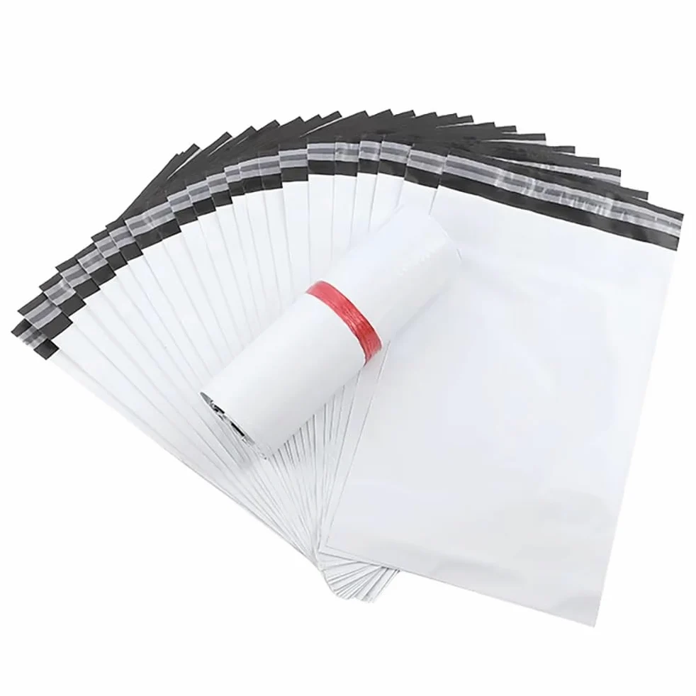 Bolsa De Plástico Blanca For Mensajería, 50 Unidades, For Embalaje De Mensajería, Gruesa, Impermeable, For Envíos Postales, con Autosellado(50x70cm)