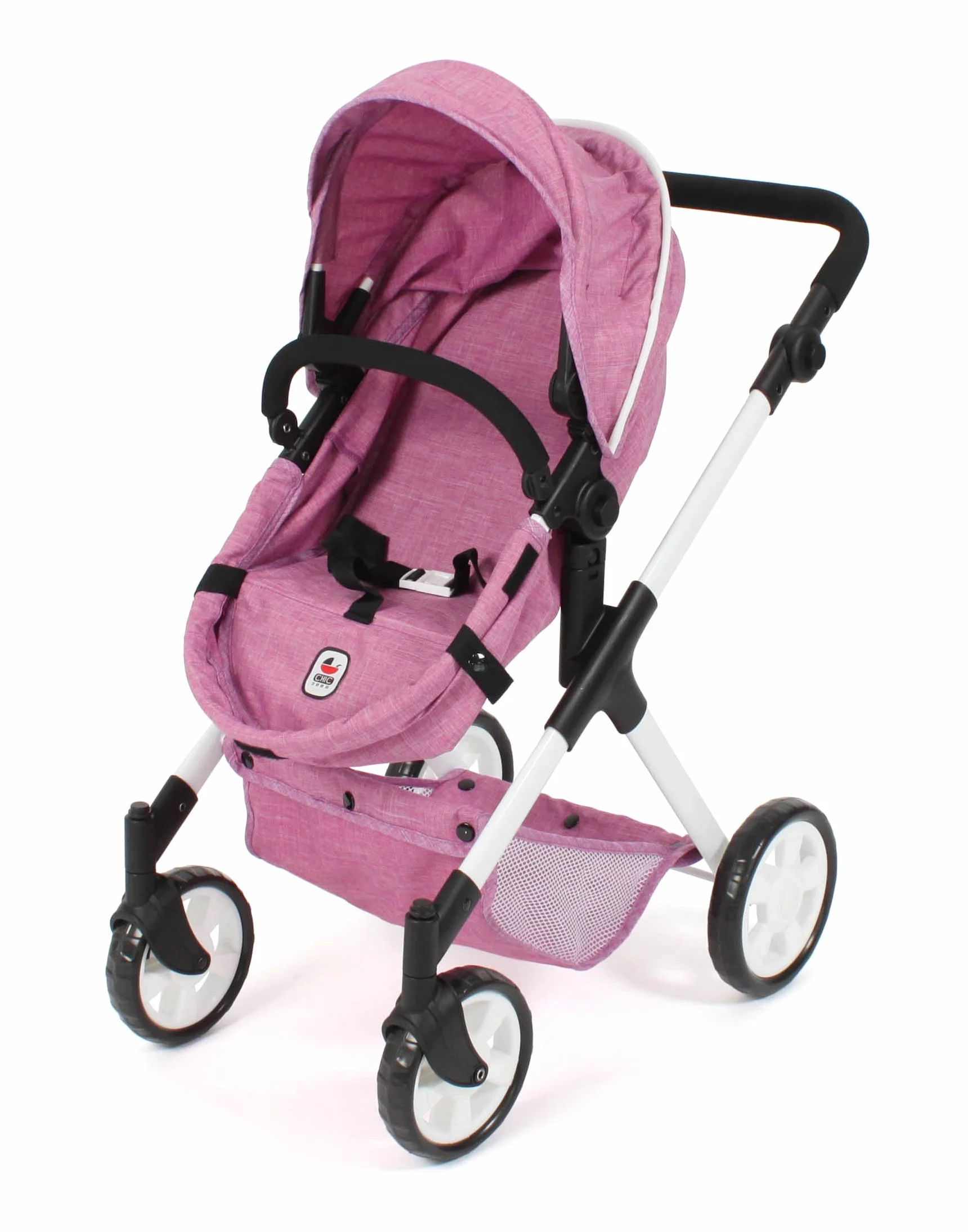 Bayer Chic 2000 Cochecito para muñecas Mila 2 en 1 Rosa Vaquero Mango Ajustable 39-72 cm 50 cm 3-7 años