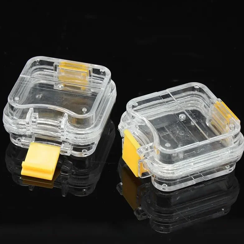 Caja de Corona pequeña con película Flexible Transparente, Material de Herramienta Dental de plástico, Almacenamiento Interno, 10 Uds.