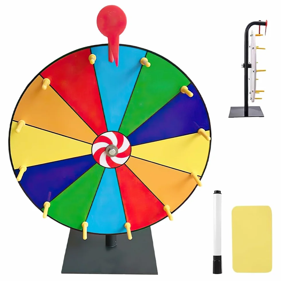 Lotvic Rueda de la Fortuna 30cm Juego de Ruleta Reutilizable para Carnaval y Feria