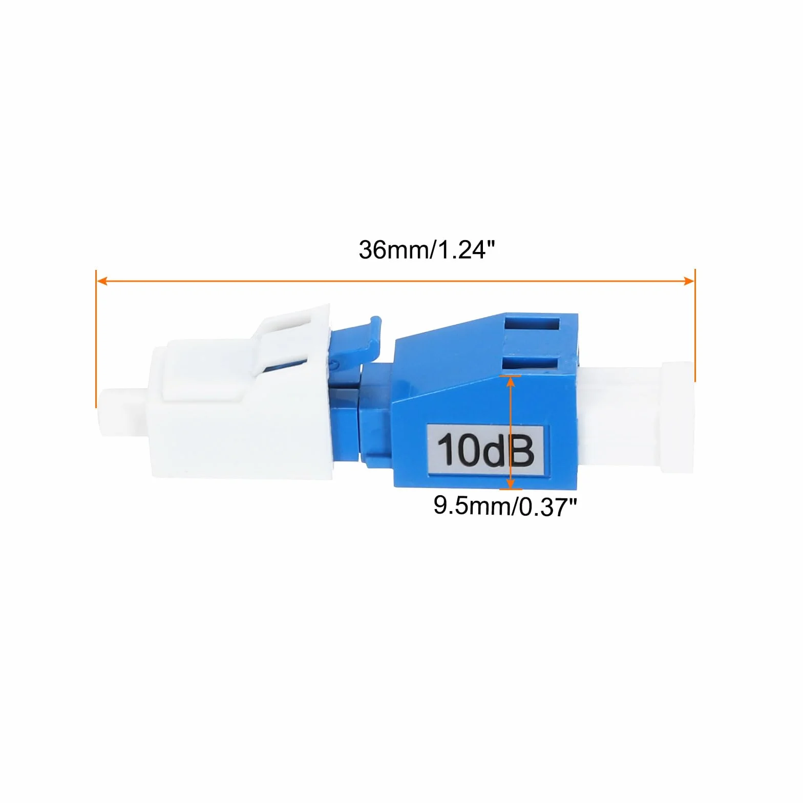 QUARKZMAN Atenuador de Fibra LC/UPC SM Monomodo Fijo, Macho a Hembra, 10dB, Paquete de 1