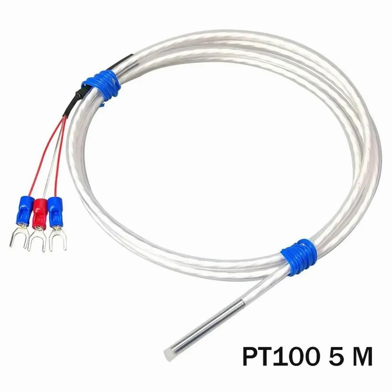 Sensor de temperatura, sonda PT100/K, termómetro, termopar industrial | PT100 RTD 5m