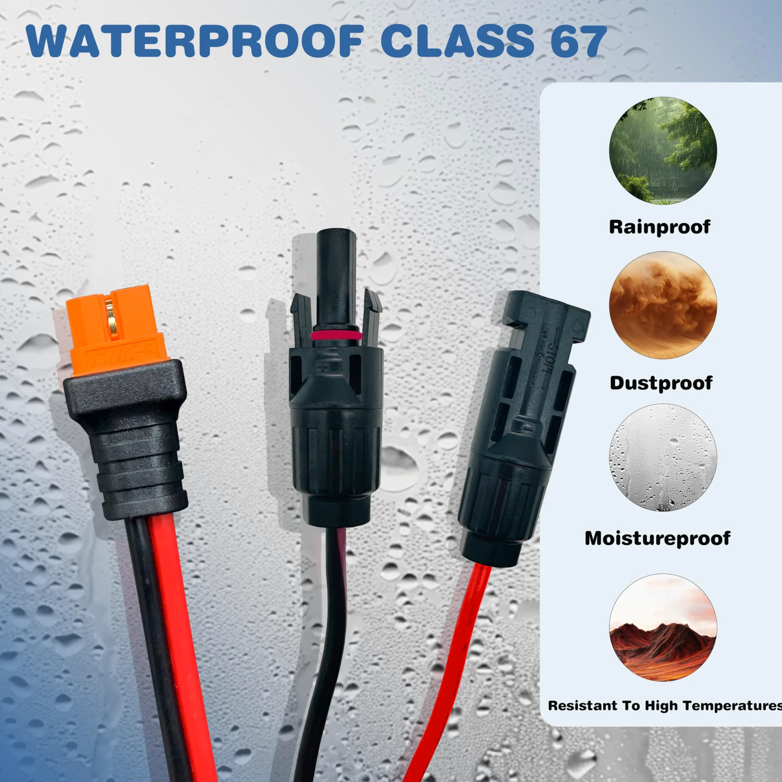Cable de extensión de carga solar a XT60i de 3 pies, 6 pies, 12 pies, 25 pies, 50 pies, conectores solares a adaptador XT60i para estaciones eléctricas portátiles y generadores solares (12