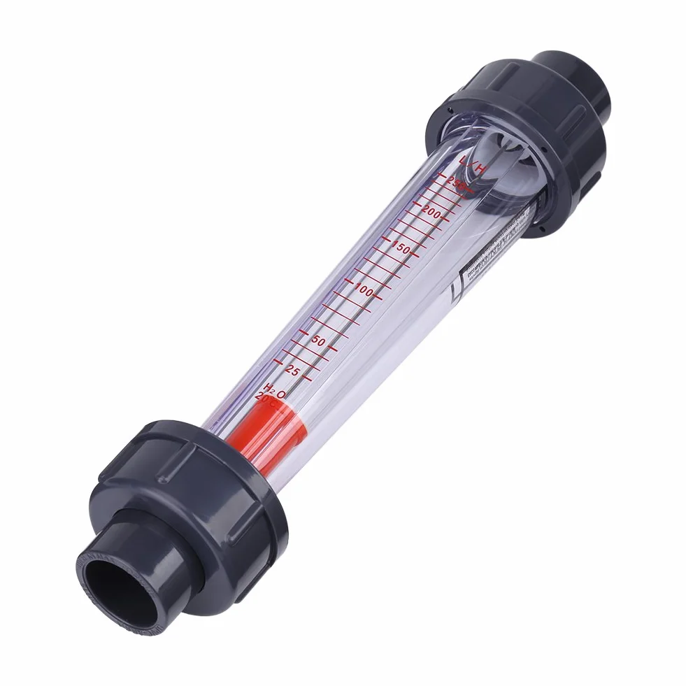 Medidor de flujo de agua tipo tubo 25-250L/H Caudalímetro instantáneo de plástico