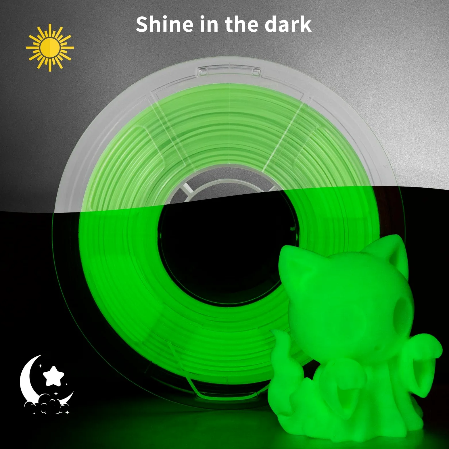 iSANMATE 4KG PETG Glow in the Dark Filamento 1,75 mm, Filamento para impresora 3D Bobina de 1KG*4, Precisión dimensional +/- 0,03 mm