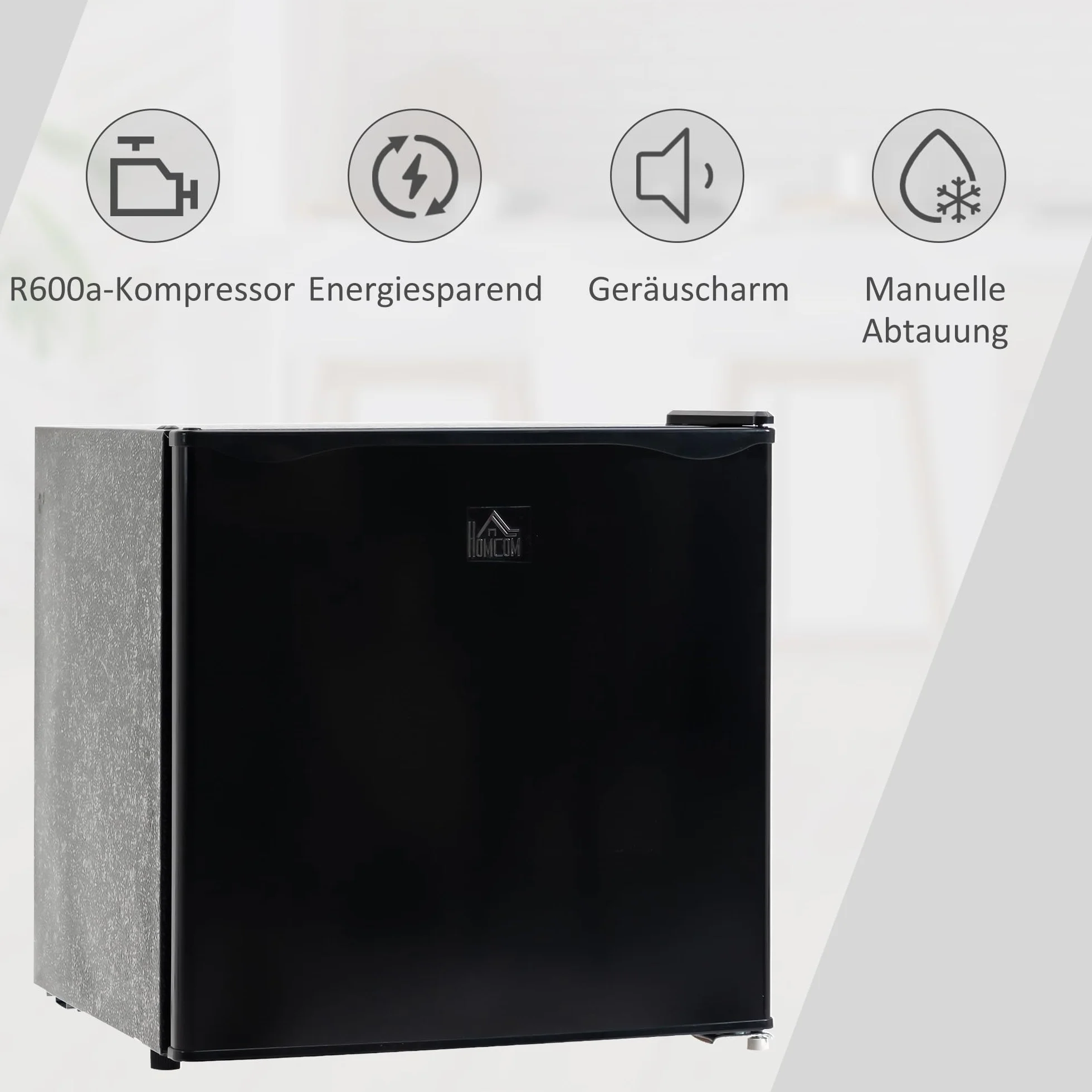 HOMCOM Minicongelador 35 L 161 W Congelador Cajón Eléctrico Independiente Control Temperatura 5 Etapas 47x44.2x48.8 cm