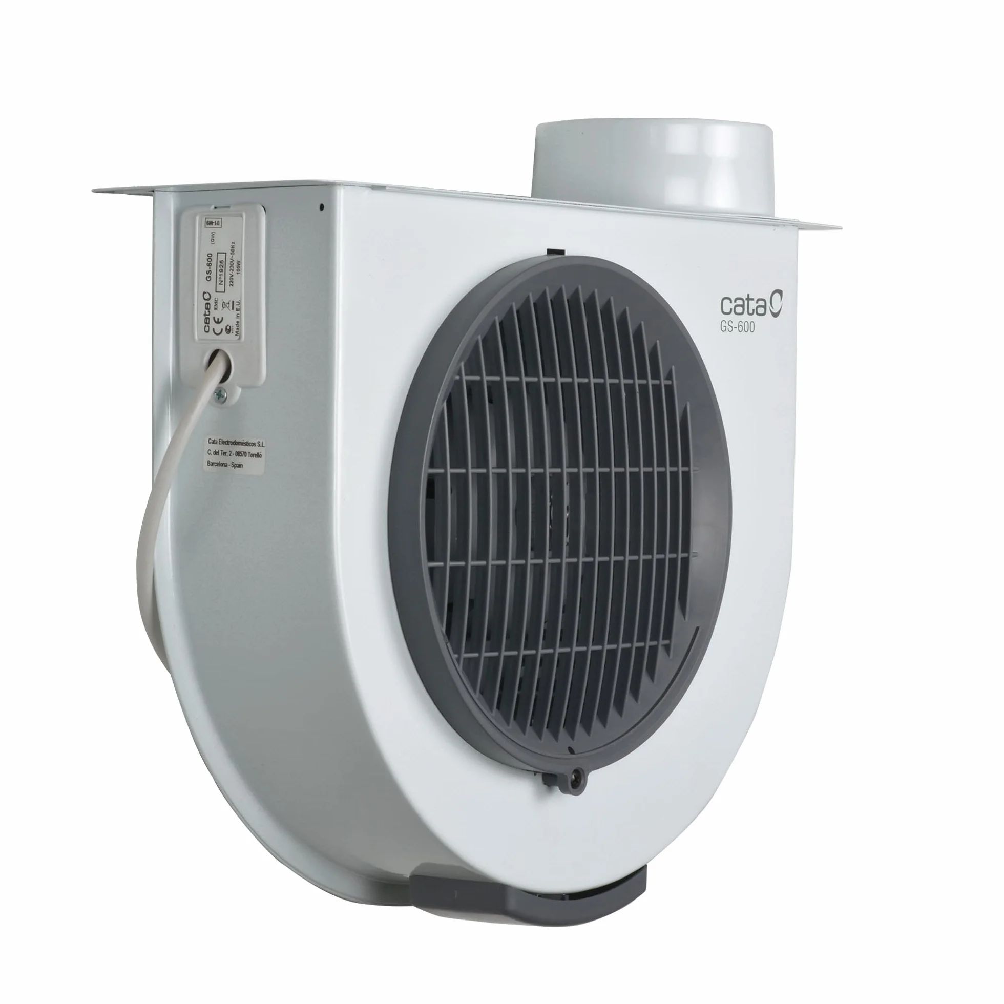 Cata GS 600 Extractor de humos silencioso 105W Blanco Gris