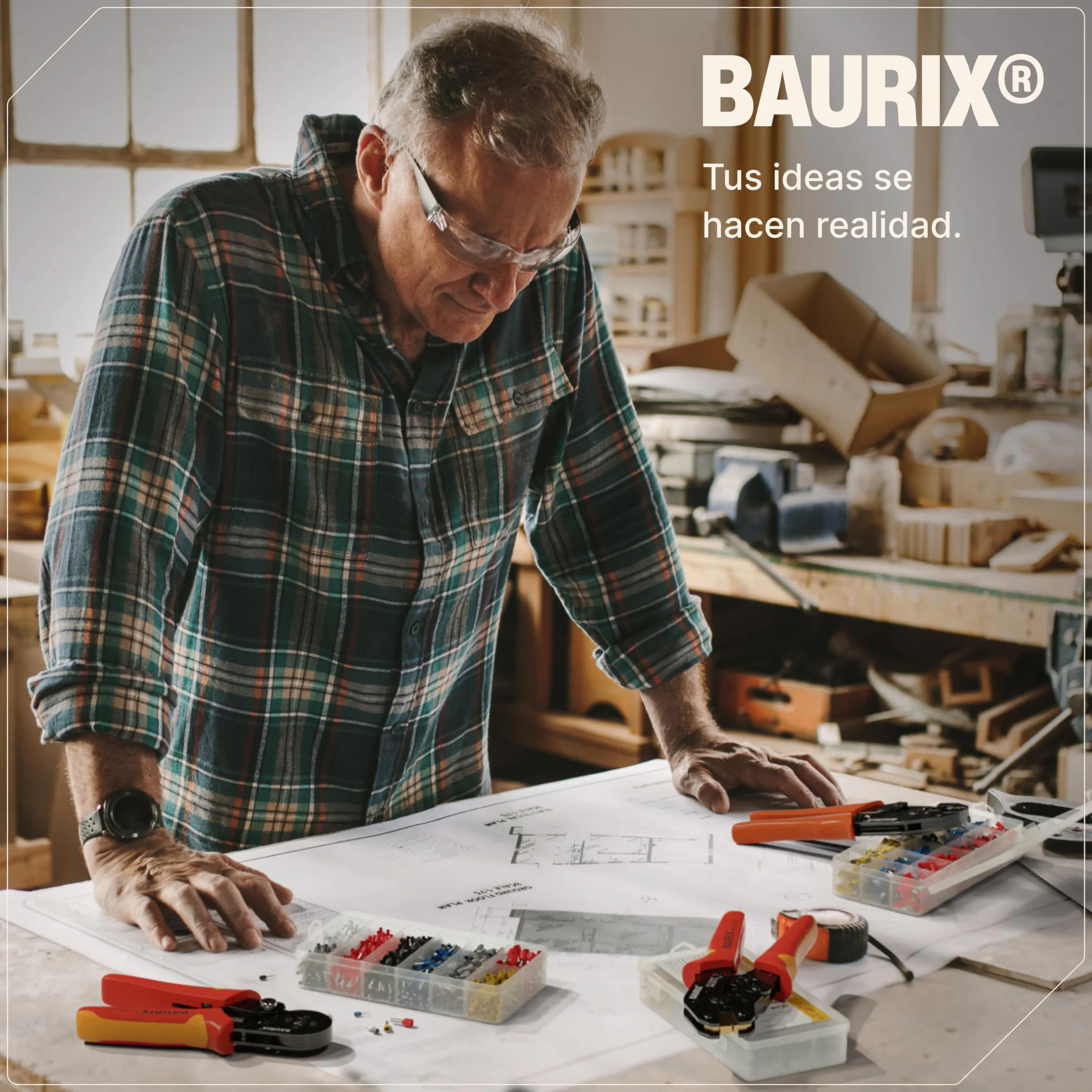 BAURIX® Crimpadora Terminales Eléctricos Kit 1800 punteras 0,25-10 mm² Autoajustable