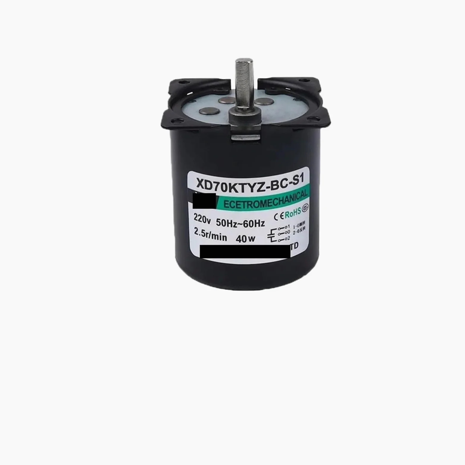 Motor síncrono 70KTYZ 220V Eje excéntrico AC de imán Permanente 40W Reductor Velocidad CW CCW(30rpm)