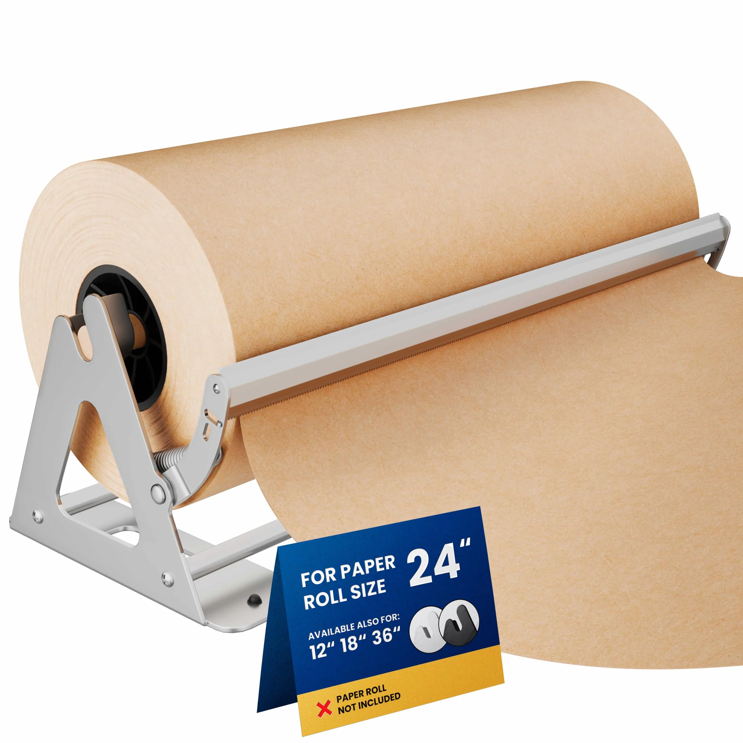 Dispensador y Cortador de Rollos de Papel – Dispensador de Papel de Kraft, congelador y Carnicero Resistente – Antideslizante y montado en la Pared (24 Pulgadas) (hasta Rollos de 1000 pies)