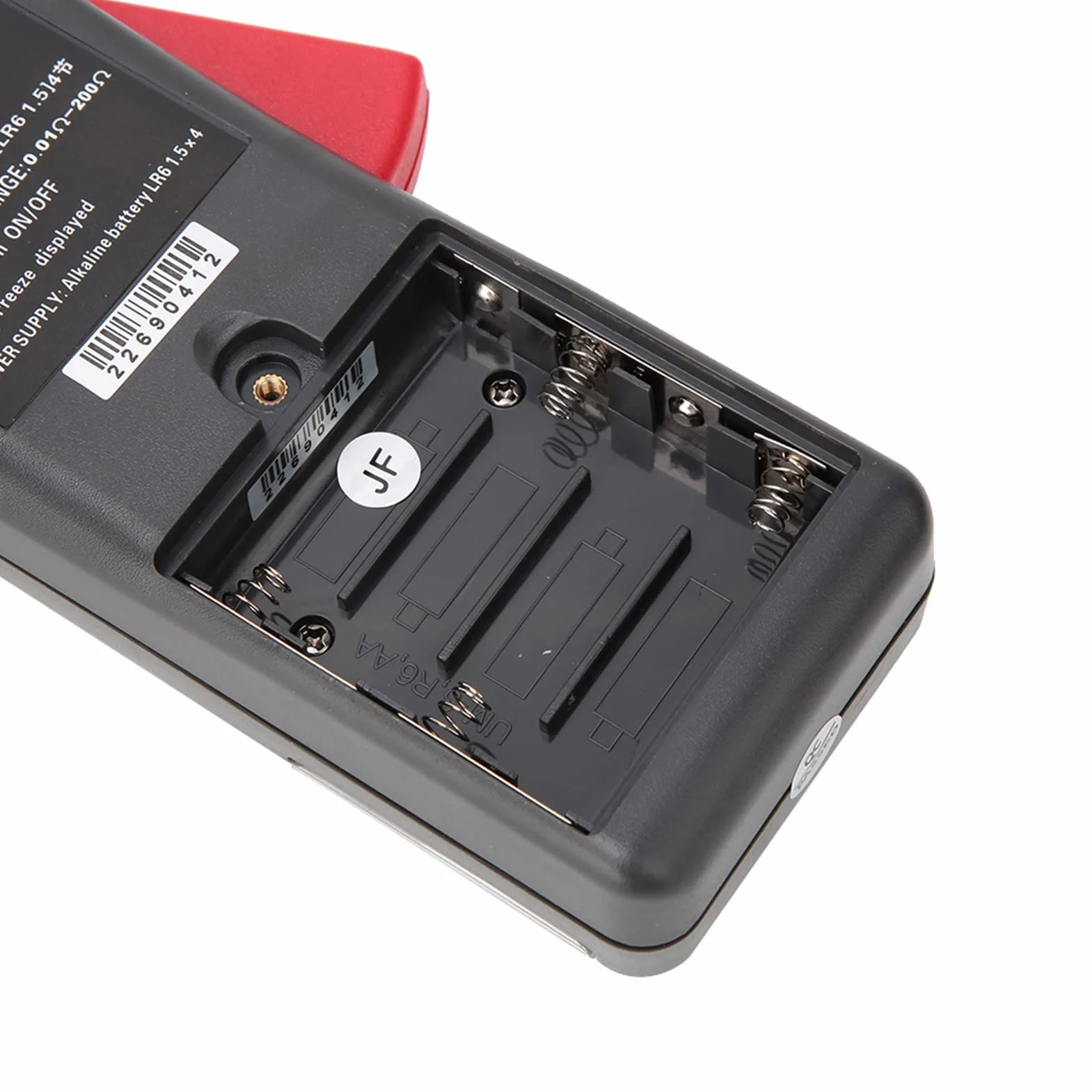 Pinza digital en probador de resistencia a tierra de tierra Medidor de continuidad eléctrica con pantalla LCD portátil con caja de aluminio de almacenamiento de datos (boca redonda)