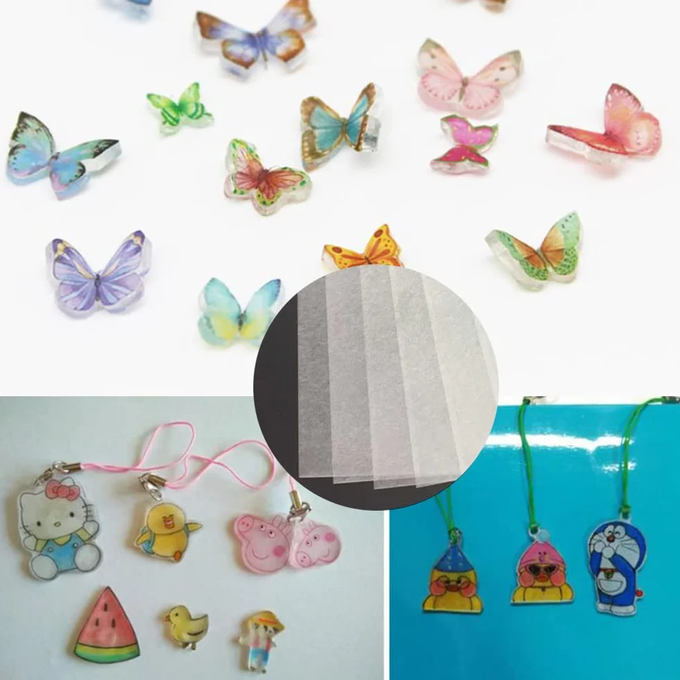 Kit de hojas de plástico retráctil NICAVKIT 70pcs 20x29cm Incluye 20 Película y 50 accesorios llaveros