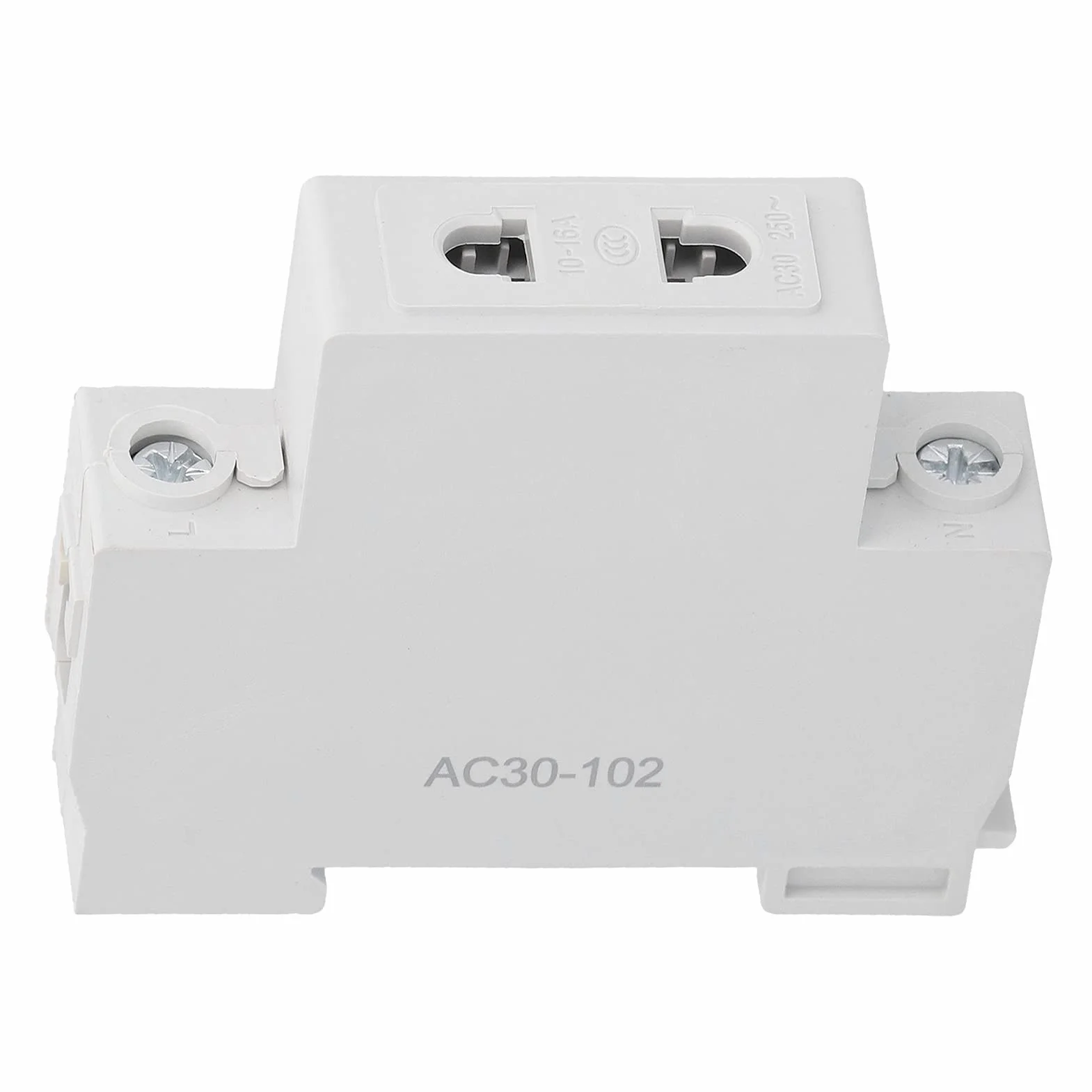 Eujgoov 12Pcs AC30-102 Receptáculo de salida de CA monofásico montado en riel Din 2pin Salida modular para enchufes 250V