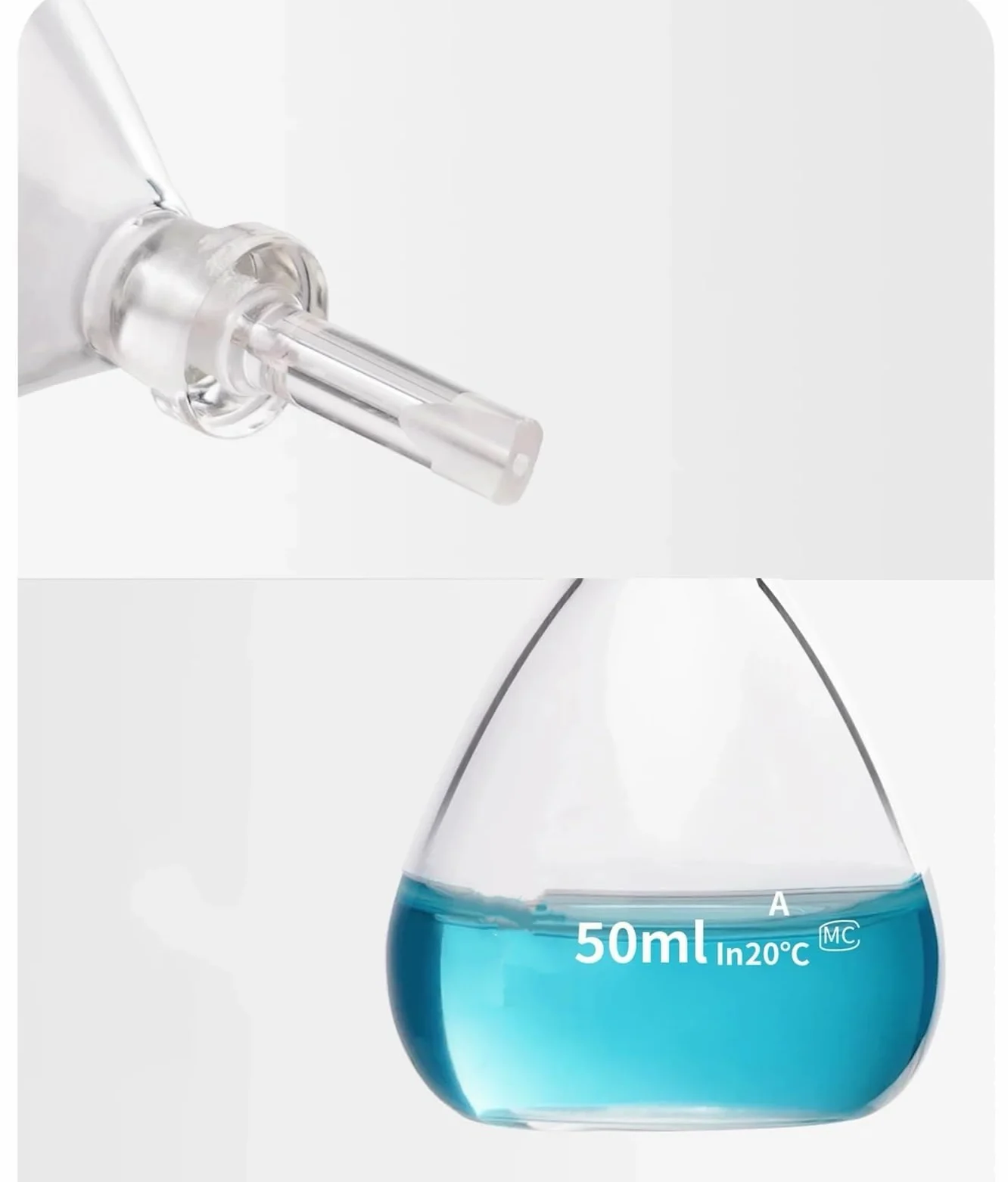 Picnómetro de vidrio for laboratorio, botella de gravedad específica, 5/10/25/50/100 ml(250ml)