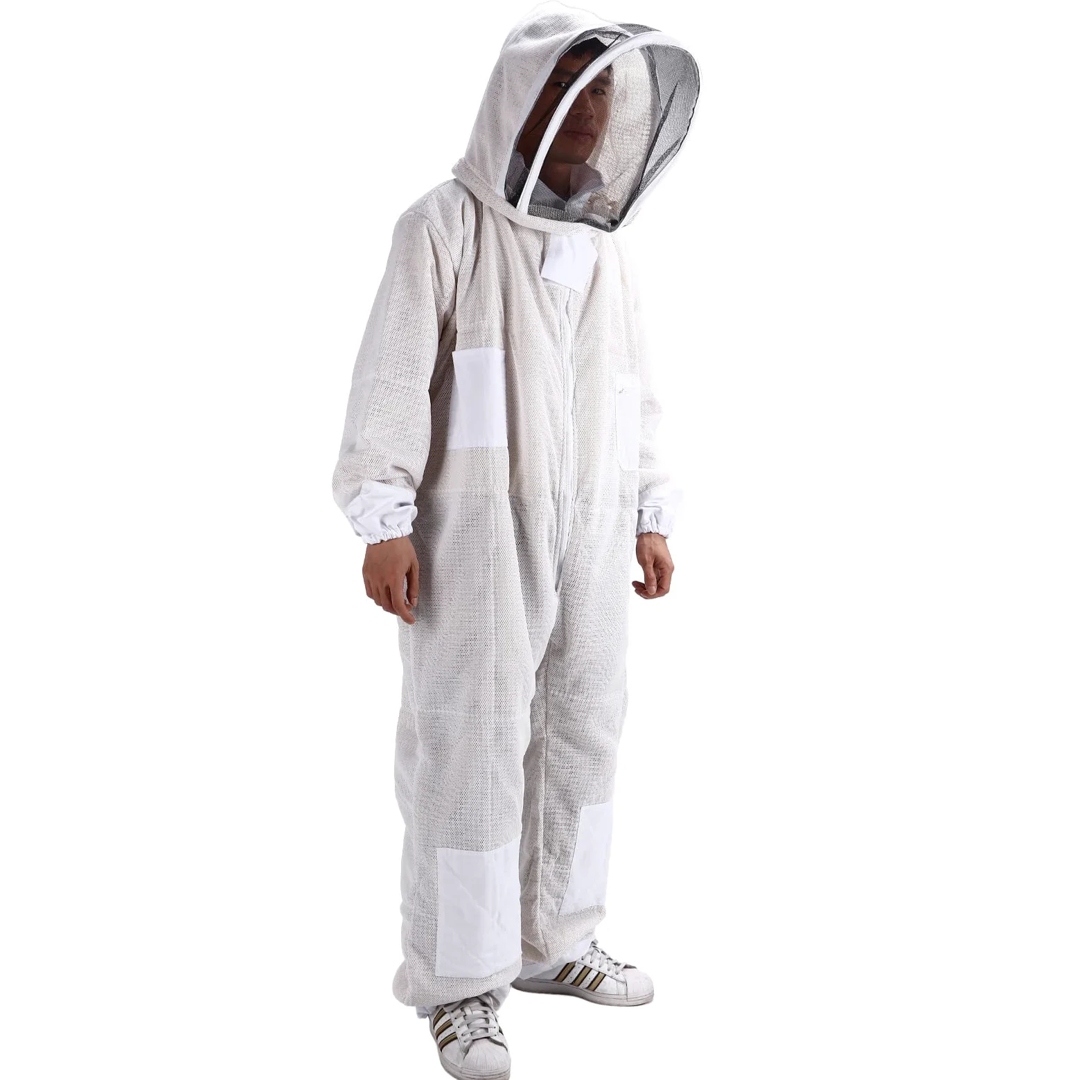 Traje de Abeja Siamesa Profesional para Apicultores, Traje Ventilado con Cremallera Cómodo y Transpirable para las Temporadas de Otoño e Invierno
