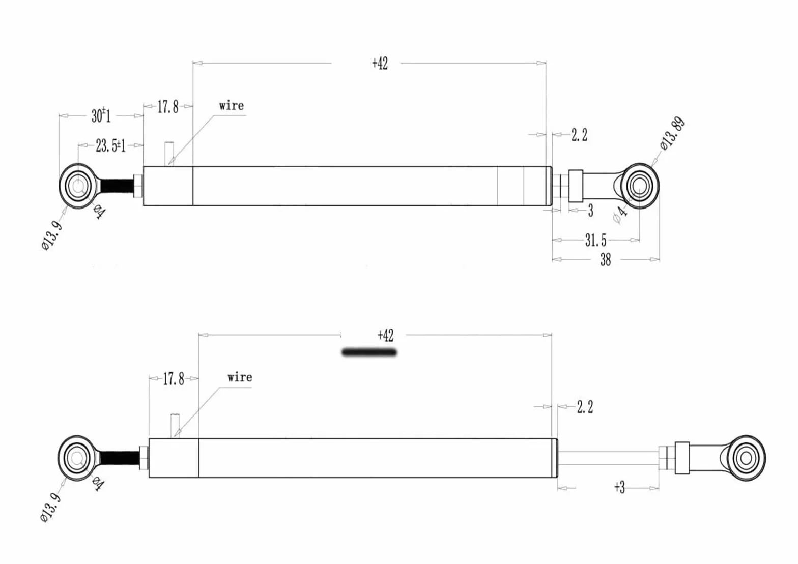 Sensor transductor de desplazamiento de potenciómetro lineal de 15-300 mm (50 mm)