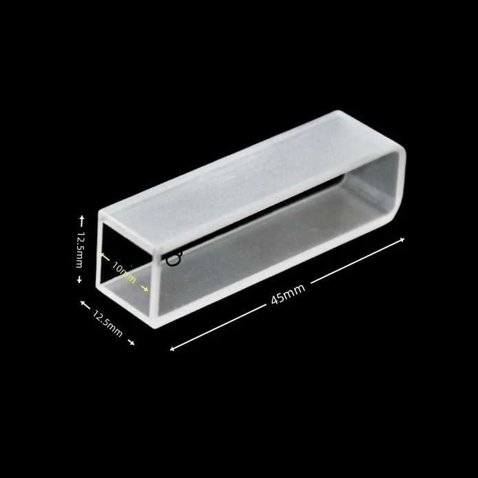 Cubeta de cuarzo de 10 mm for espectrofotómetro (paquete de 2), celda redonda de 3,5 ml con transparencia de doble cara, for muestras líquidas