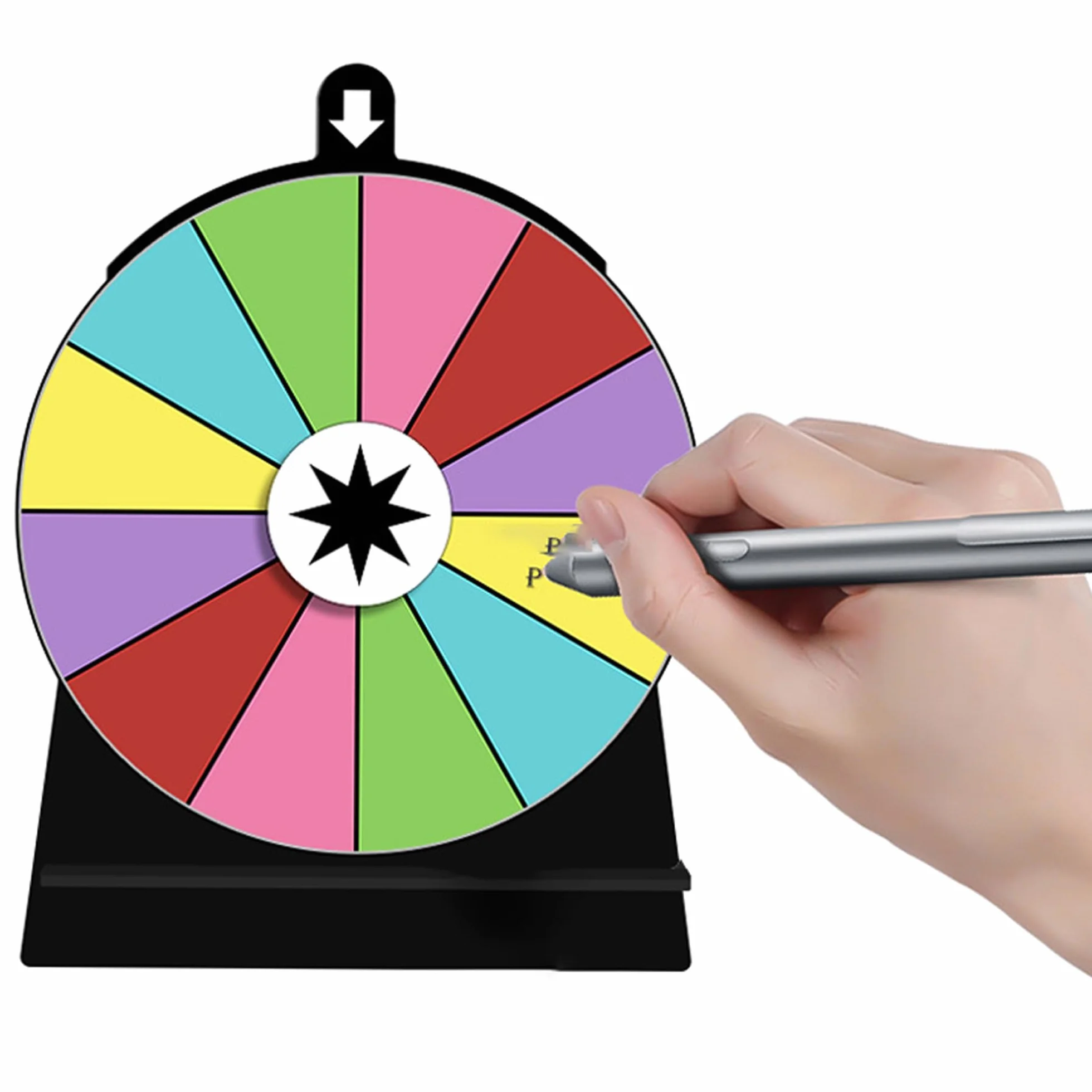 Ruleta de la Fortuna Giratoria de Premios con Bolígrafo Borrable para Fiesta Carnaval