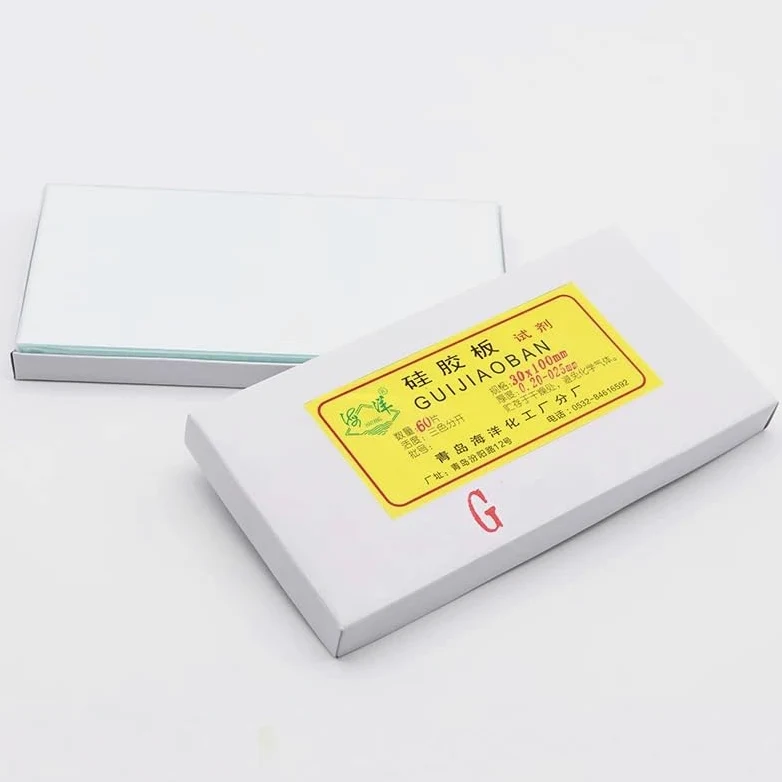 Placa de gel de sílice for cromatografía en capa fina Lab GF254, losa de vidrio TLC que contiene placa de gel de sílice fluorescente for desarrollo de color (50 x 100 mm, 40 unidades)(50x200mm 20pcs)