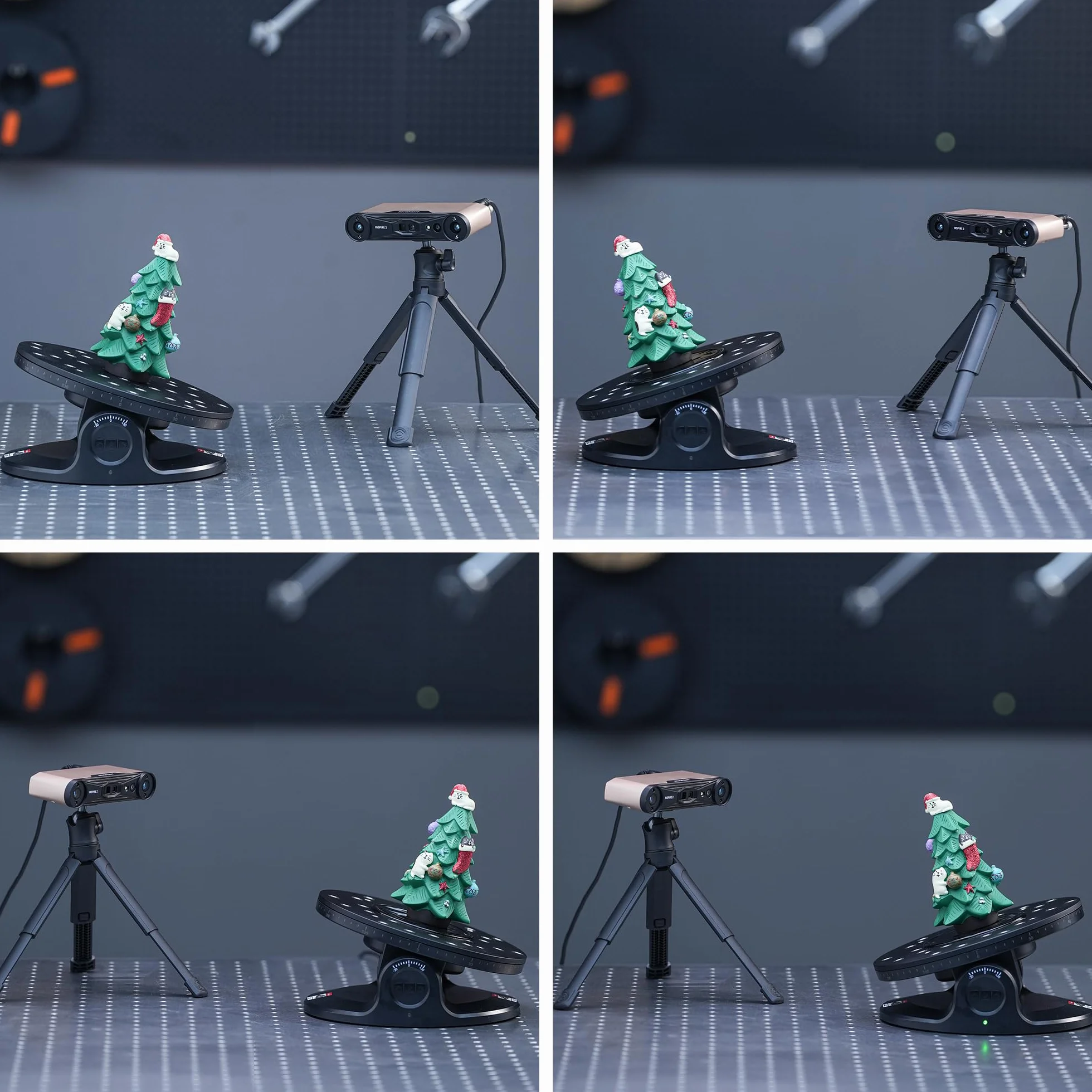 Revopoint Mesa giratoria doble eje, fácil capturar datos 3D detallados de objetos pequeños a medianos para escaneo 3D preciso, compatible con MIRACO/POP3 PLUS/INSPIRE 2/MetroX/MetroX Pro/MetroY Pro