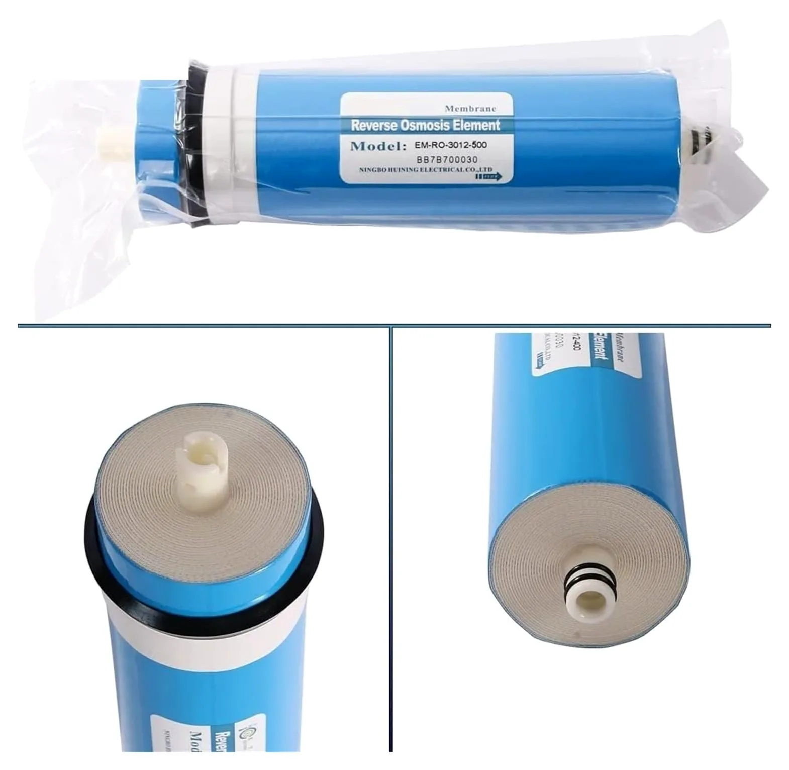 Filtro de agua de membrana de ósmosis inversa de membrana RO 500GPD, de filtración de agua purificador de agua debajo del fregadero for el hogar(3Pcs)